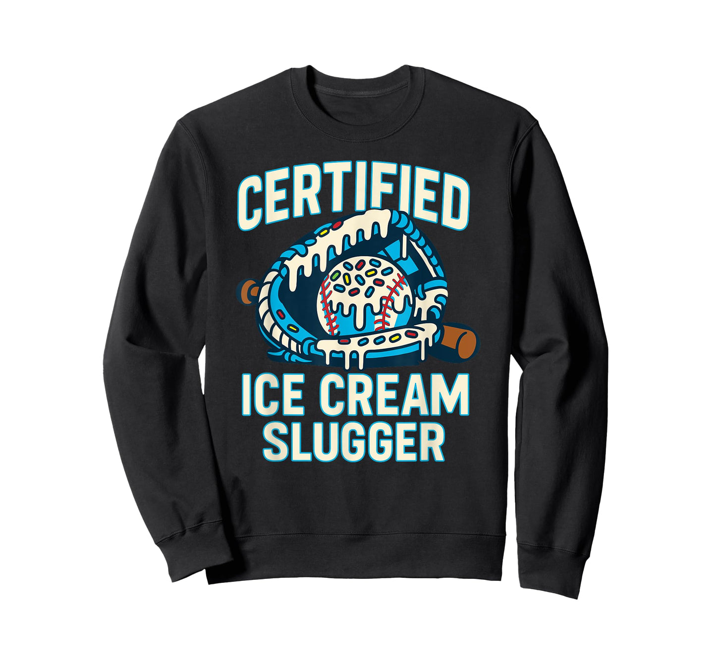 Certified Ice Cream Slugger Drip Baseball Boys Home Plate T-Shirt