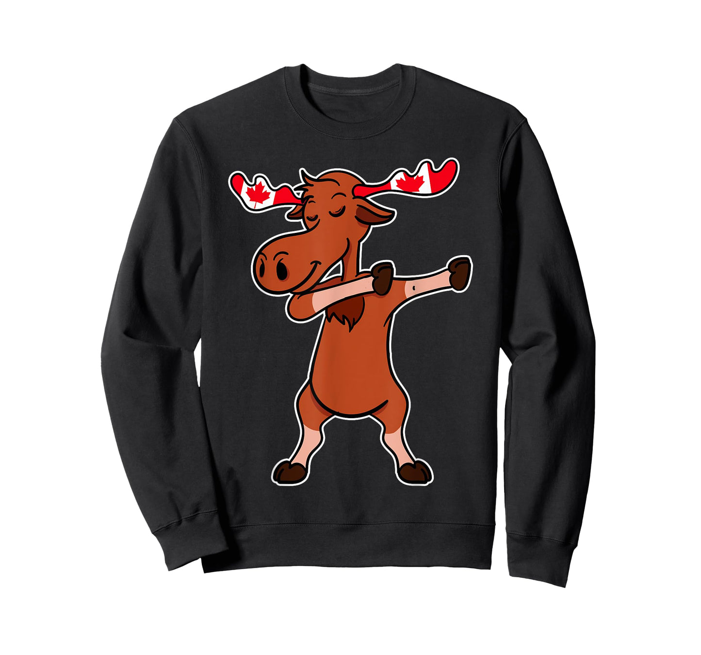 Dabbing Moose Shirt Dancing Canada Elk Canadian Flag Gift T-Shirt