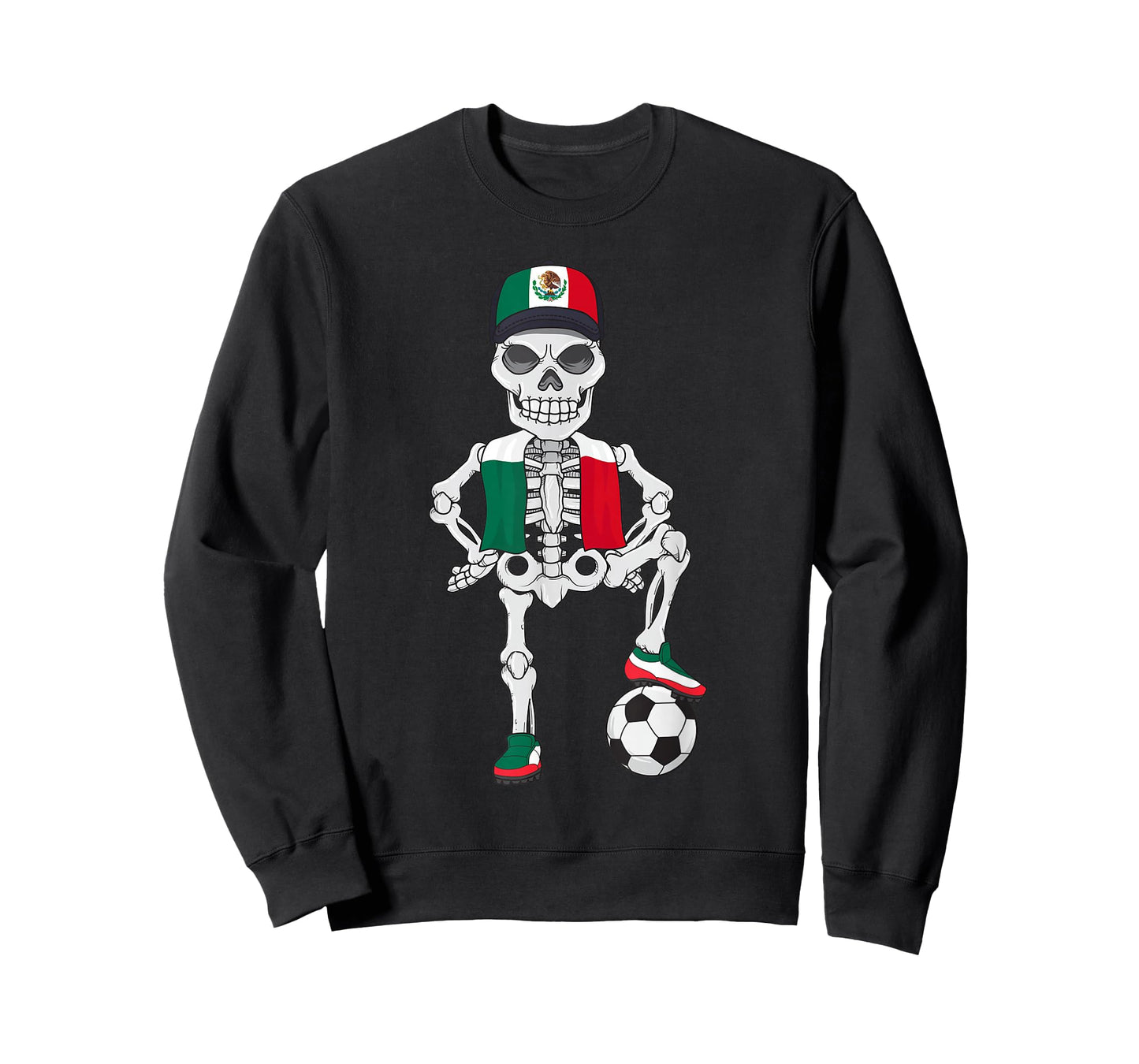 Mexico Soccer Skeleton Fan Team T-Shirt
