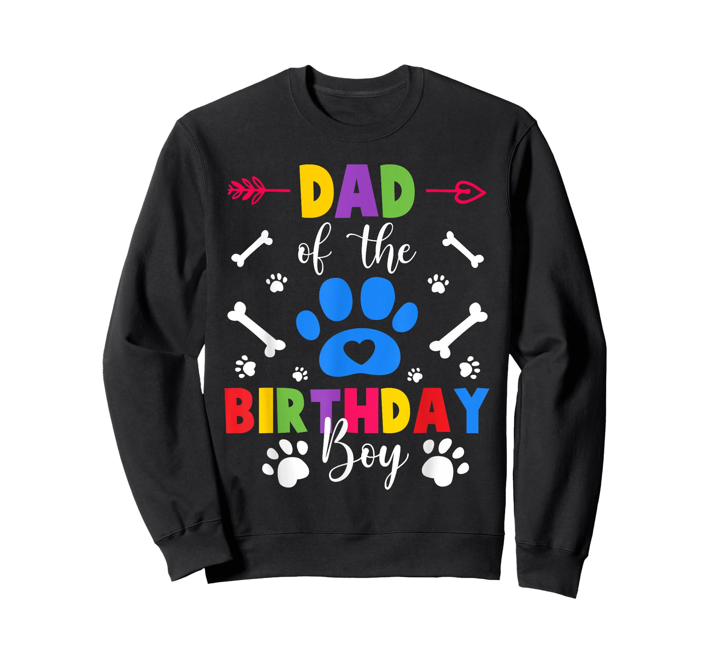 Dad And Mom Of The Birthday Boy Dog Paw Family Matching T-Shirt