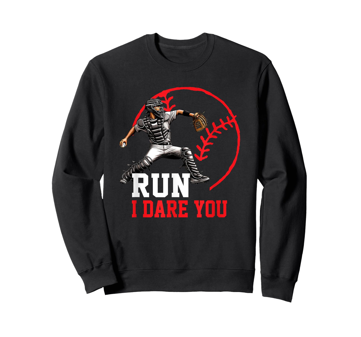 Baseball Catcher Run I Dare You Throwing Action Design T-Shirt