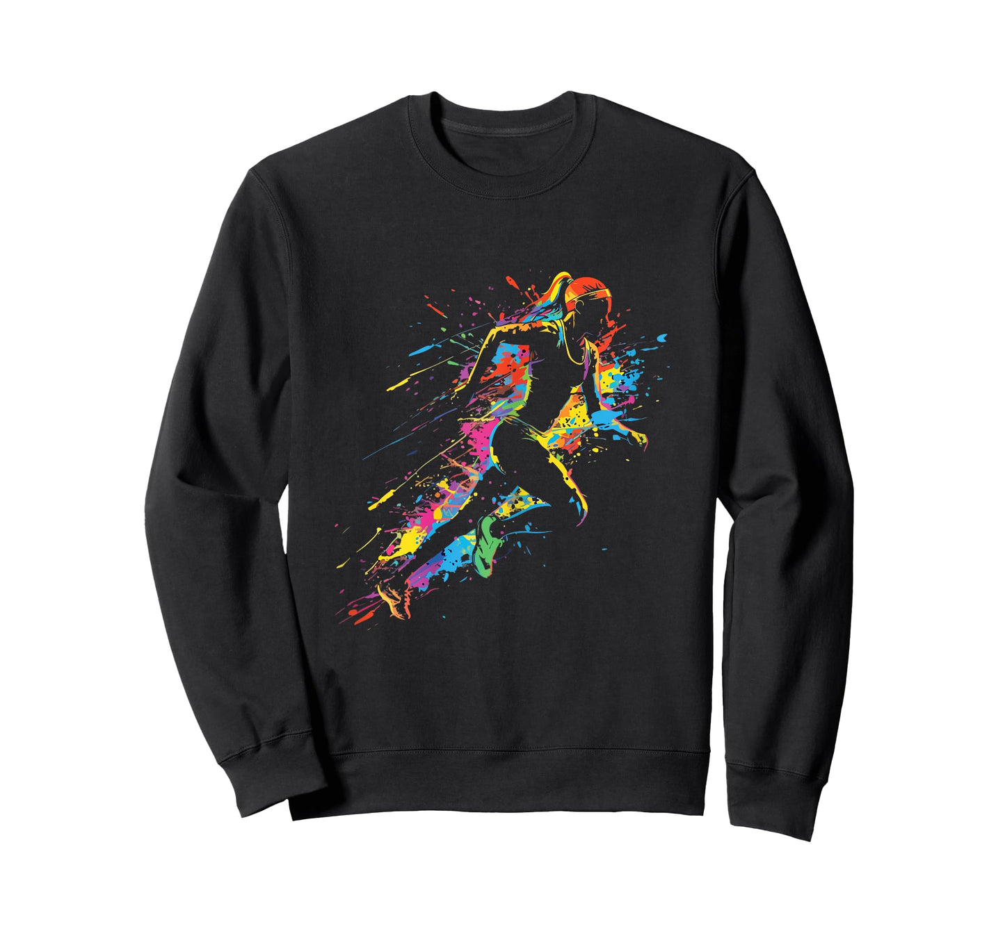 Marathon Running Paint Splash Trail Runner Sprinting Girls T-Shirt