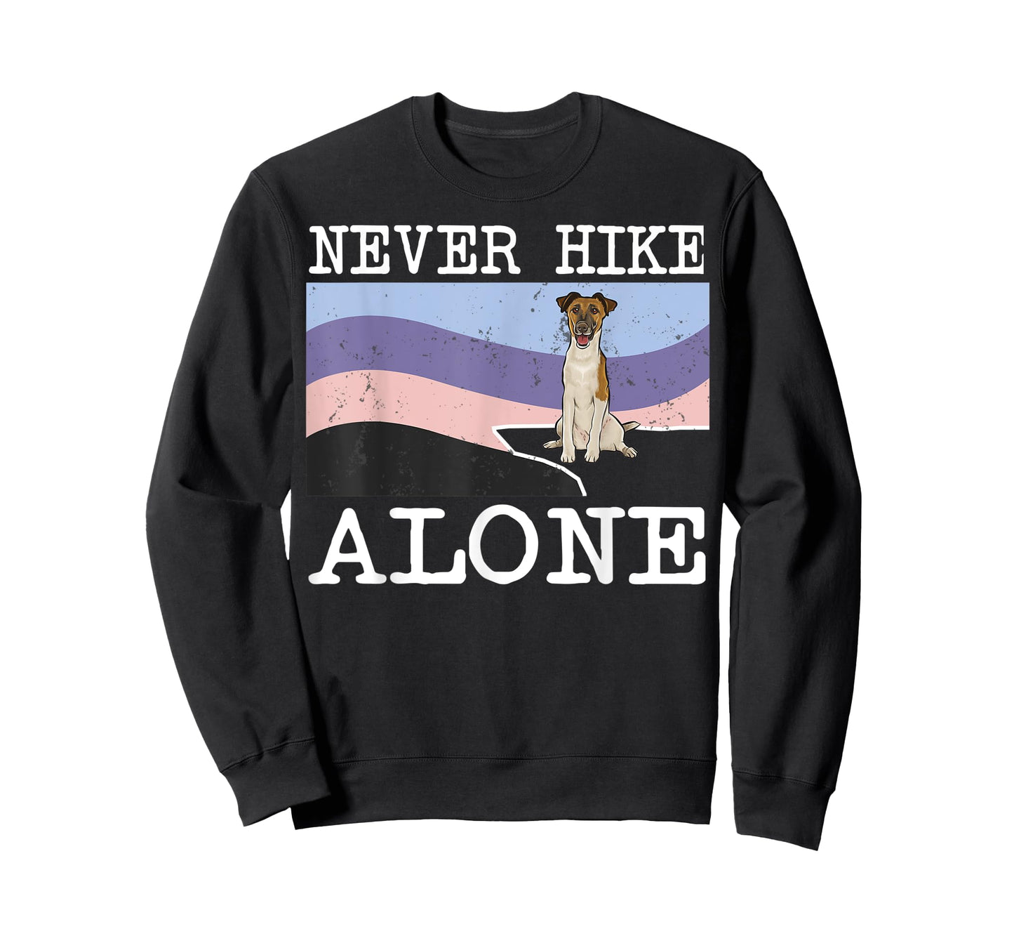 Never Hike Alone Smooth Fox Terrier Dog Hiking Men Women Kids T-Shirt