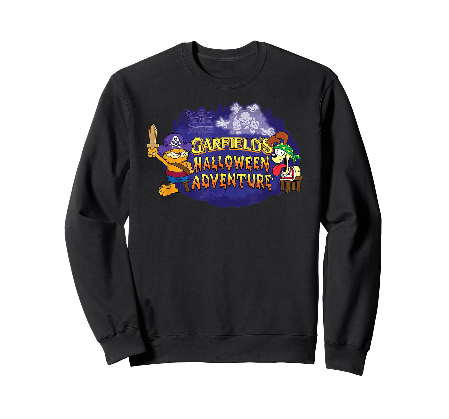 Garfield Halloween Adventure Pirate Cat and Dog Cartoon T-Shirt