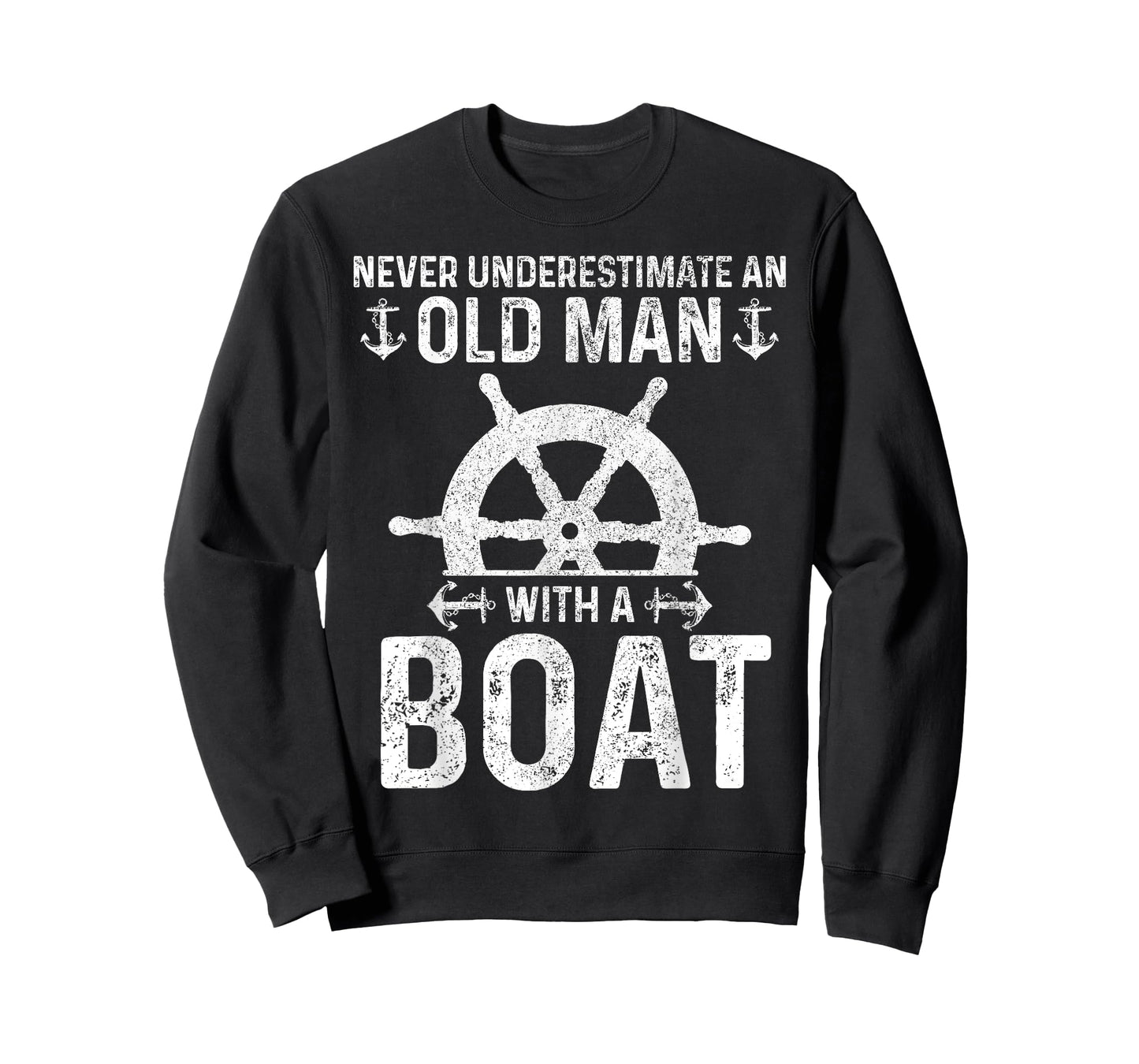 Never Underestimate An Old Man With A Boat Captain Boating T-Shirt