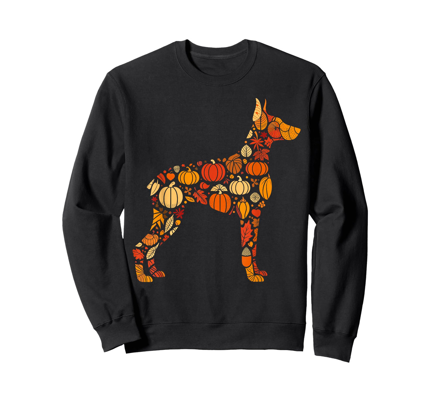 Autumn Pumpkin Doberman Pinscher Thanksgiving Womens Mens T-Shirt