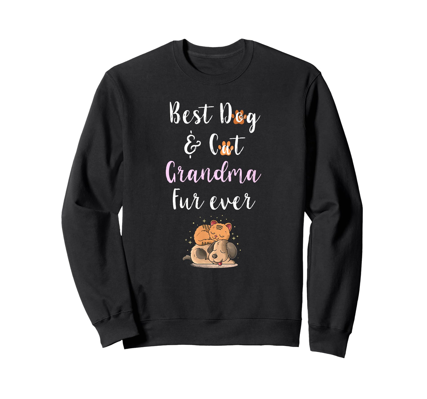 Best Dog & Cat Grandma Fur Ever Funny Fur Kid Granny Saying T-Shirt