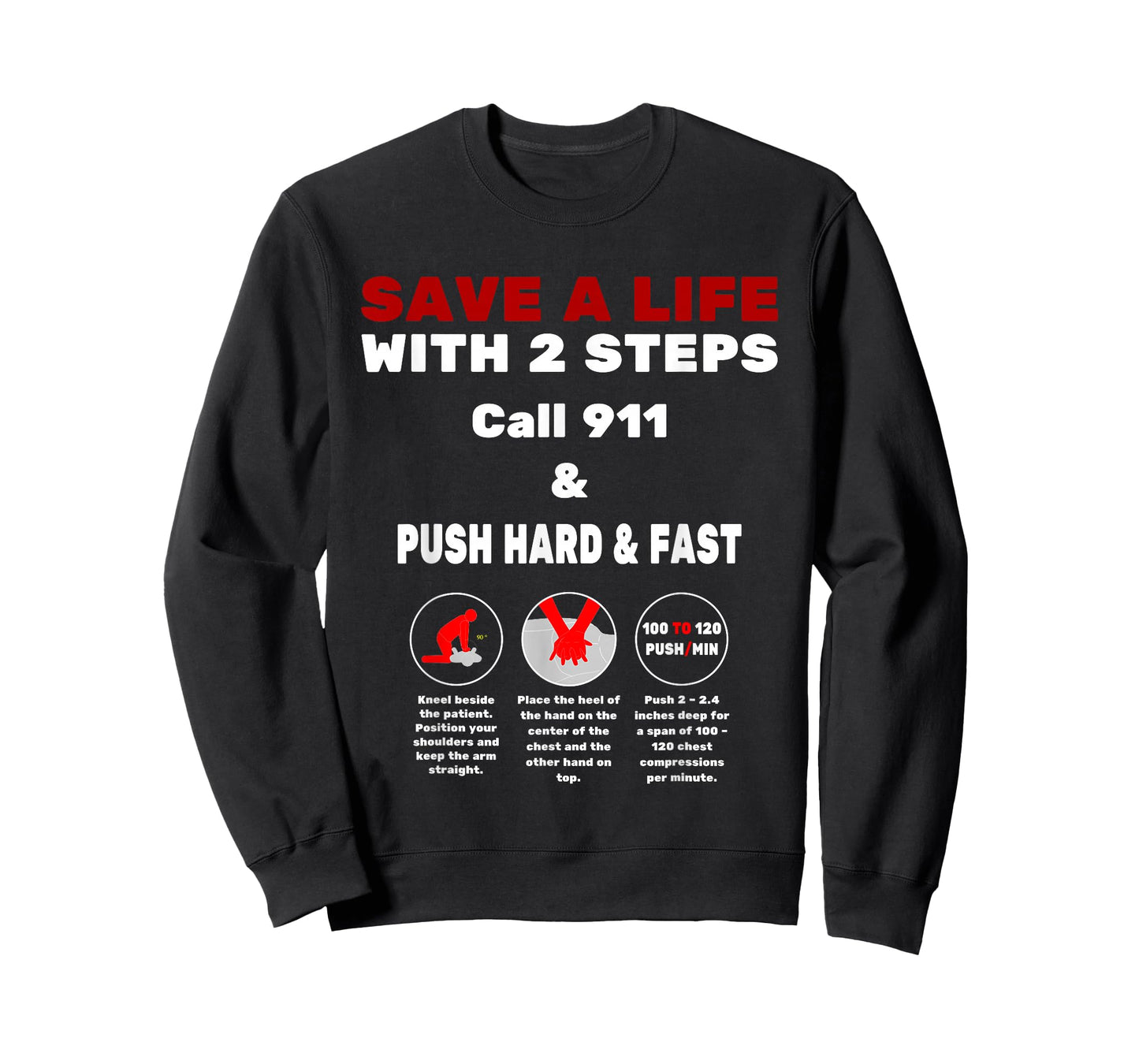 CPR Instructor t-shirt, hands only instructions T-Shirt
