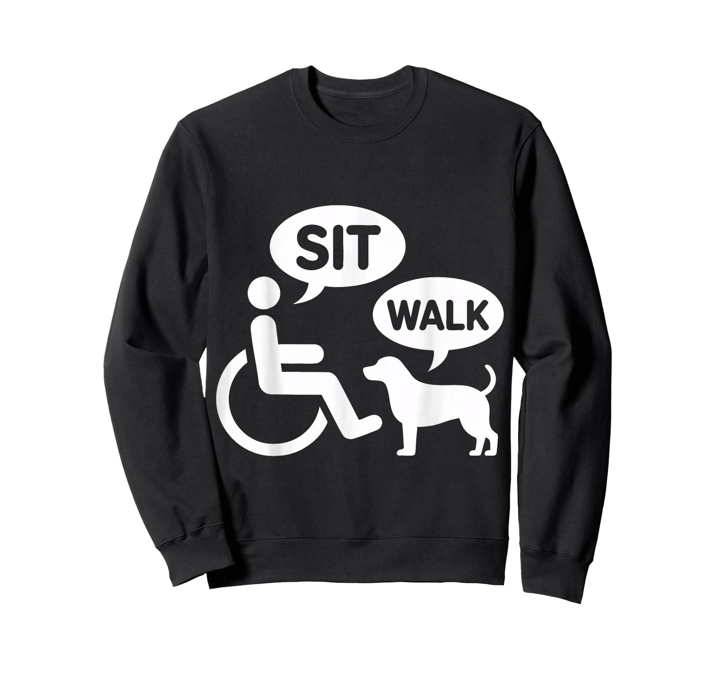 Wheelchair Dog Funny Humor Sit Walk Joke Disability T-Shirt