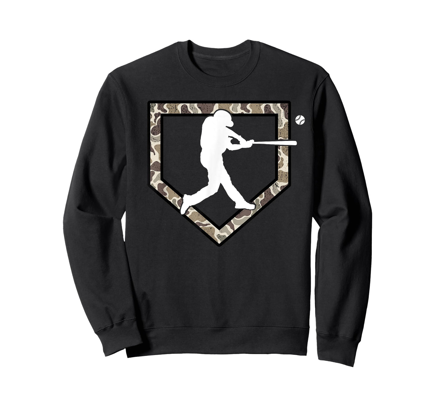 Baseball Home Plate and Player Camouflage Men Boys Youth T-Shirt