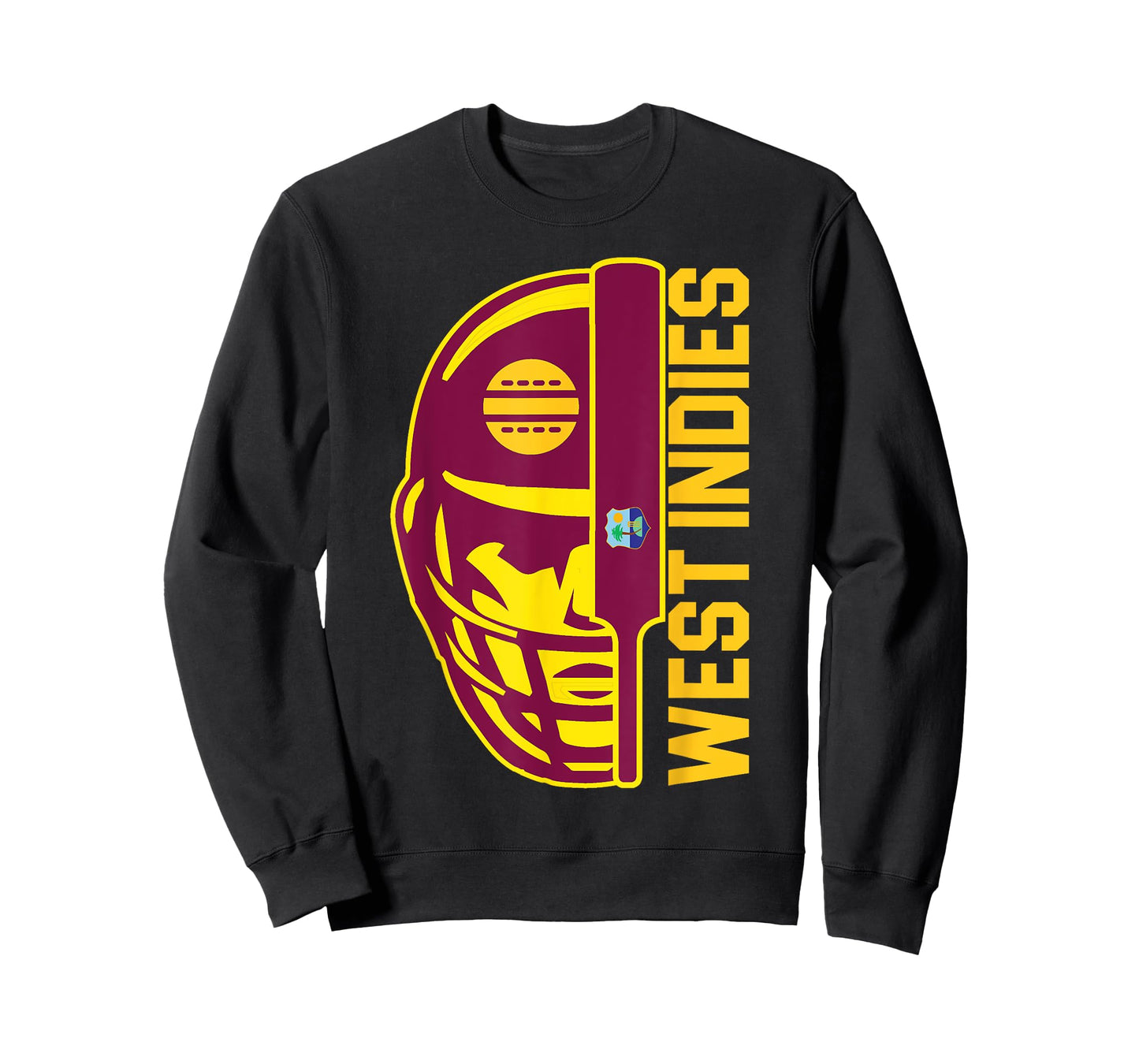Cricket West Indies Fan Helmet Ball and Bat Design T-Shirt