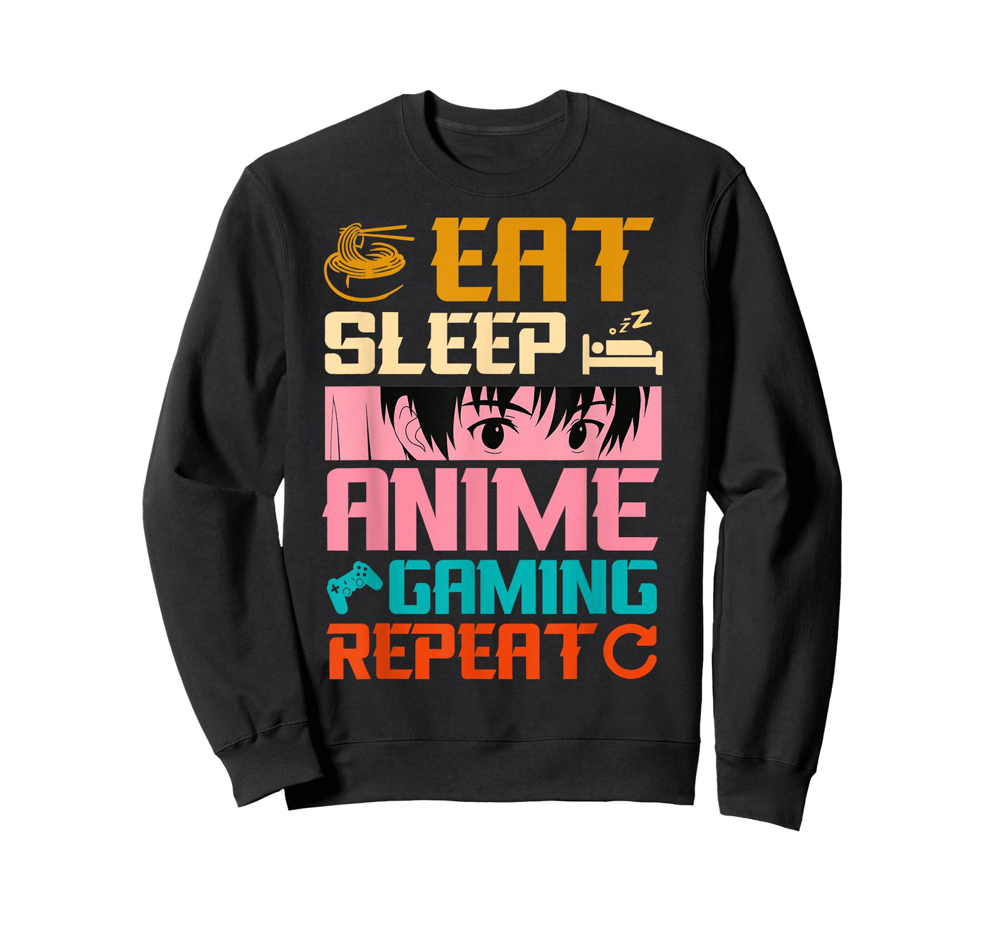 Eat Sleep Anime Gaming Repeat Kawaii Otaku Anime Manga T-Shirt