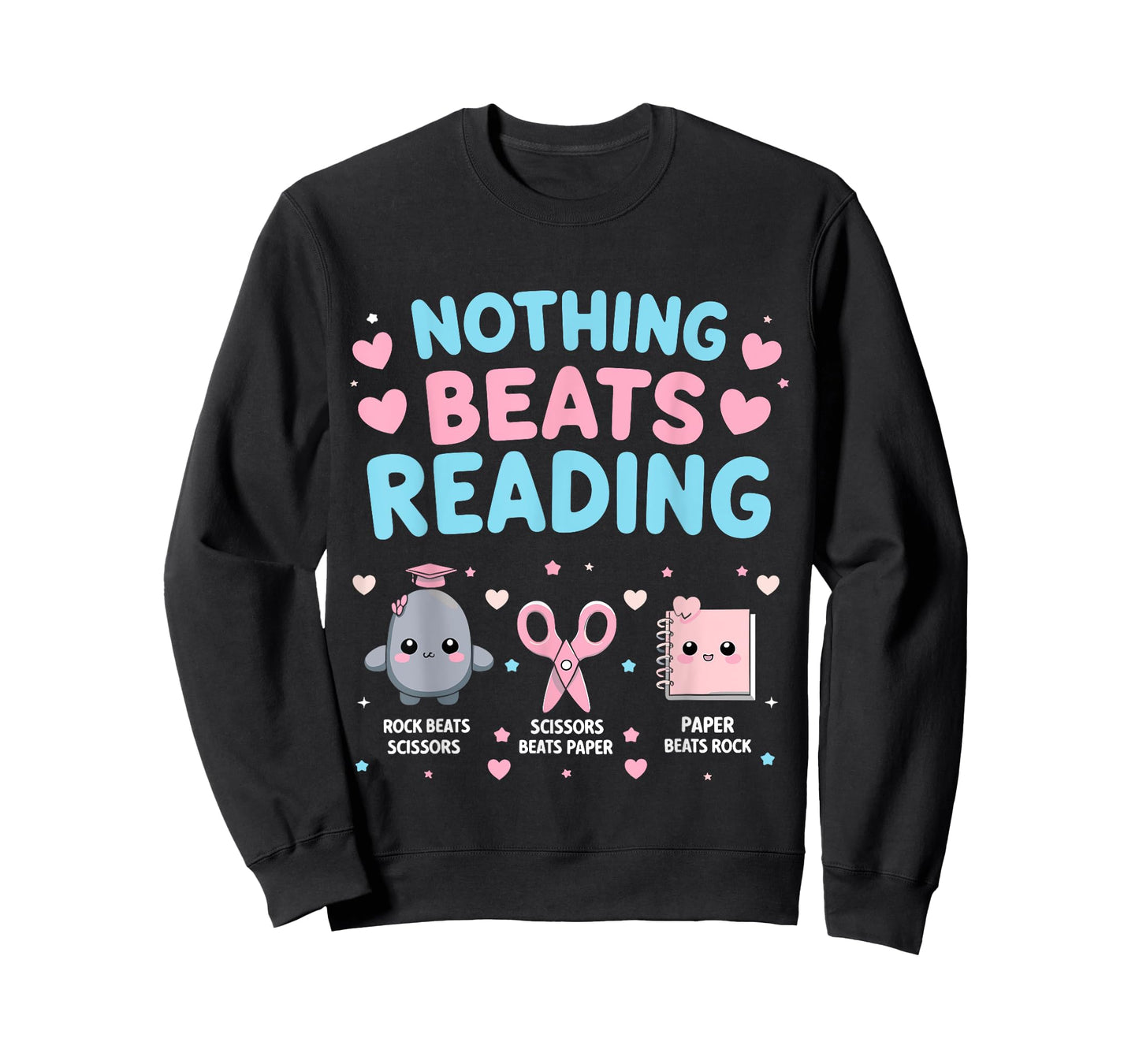 Nothing Beats Reading Rock Paper Scissors Funny Book Lover T-Shirt