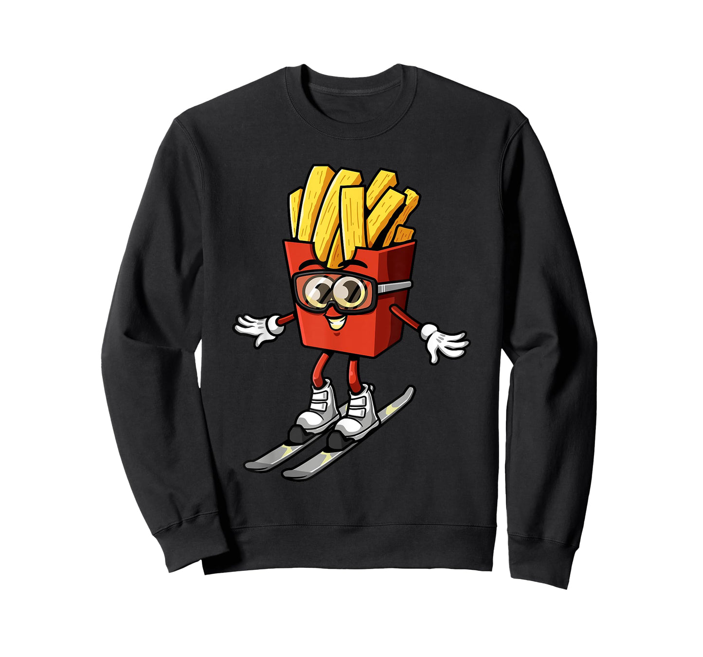 Funny French Fry Ski Potato Fries Skiing Instructor Outfit T-Shirt