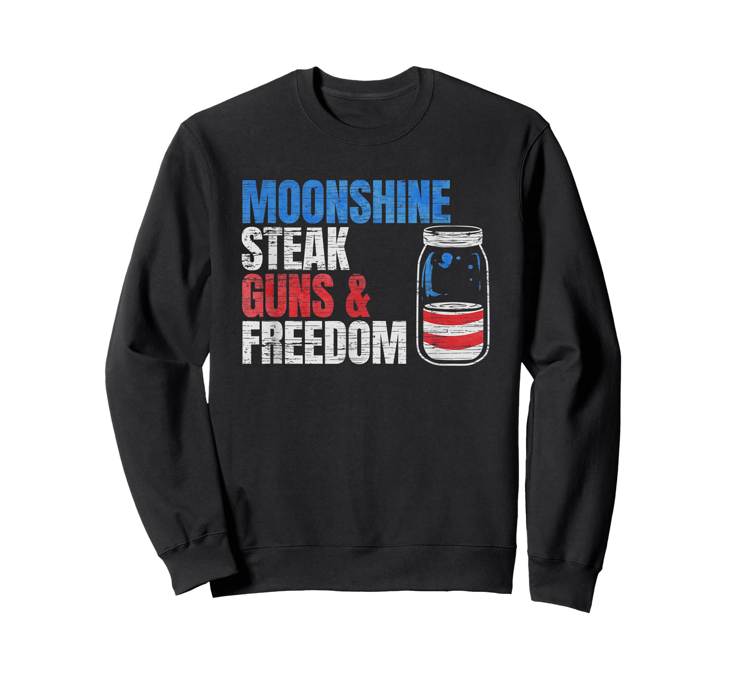 Moonshine Steak Guns & Freedom - USA Flag T-Shirt for Women Men