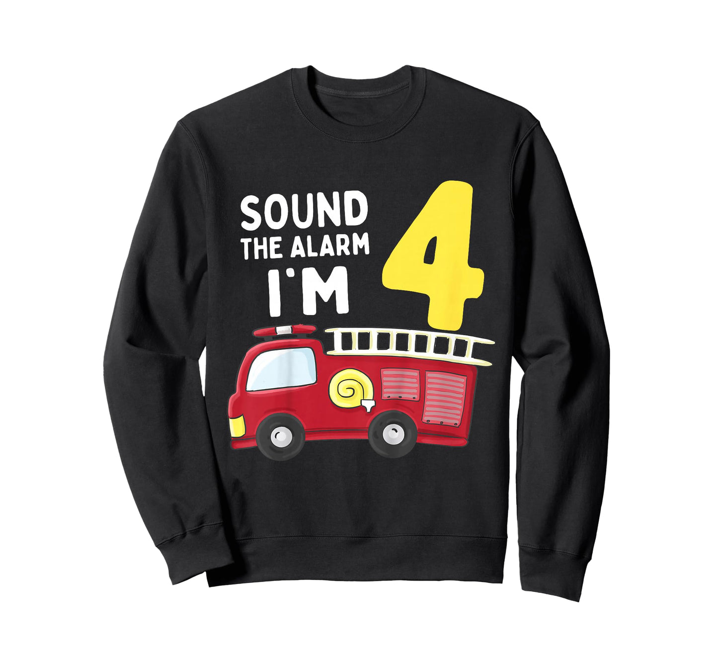 Kids Fire Truck 4th Birthday Boy Kids Firefighter 4 Year Old T-Shirt
