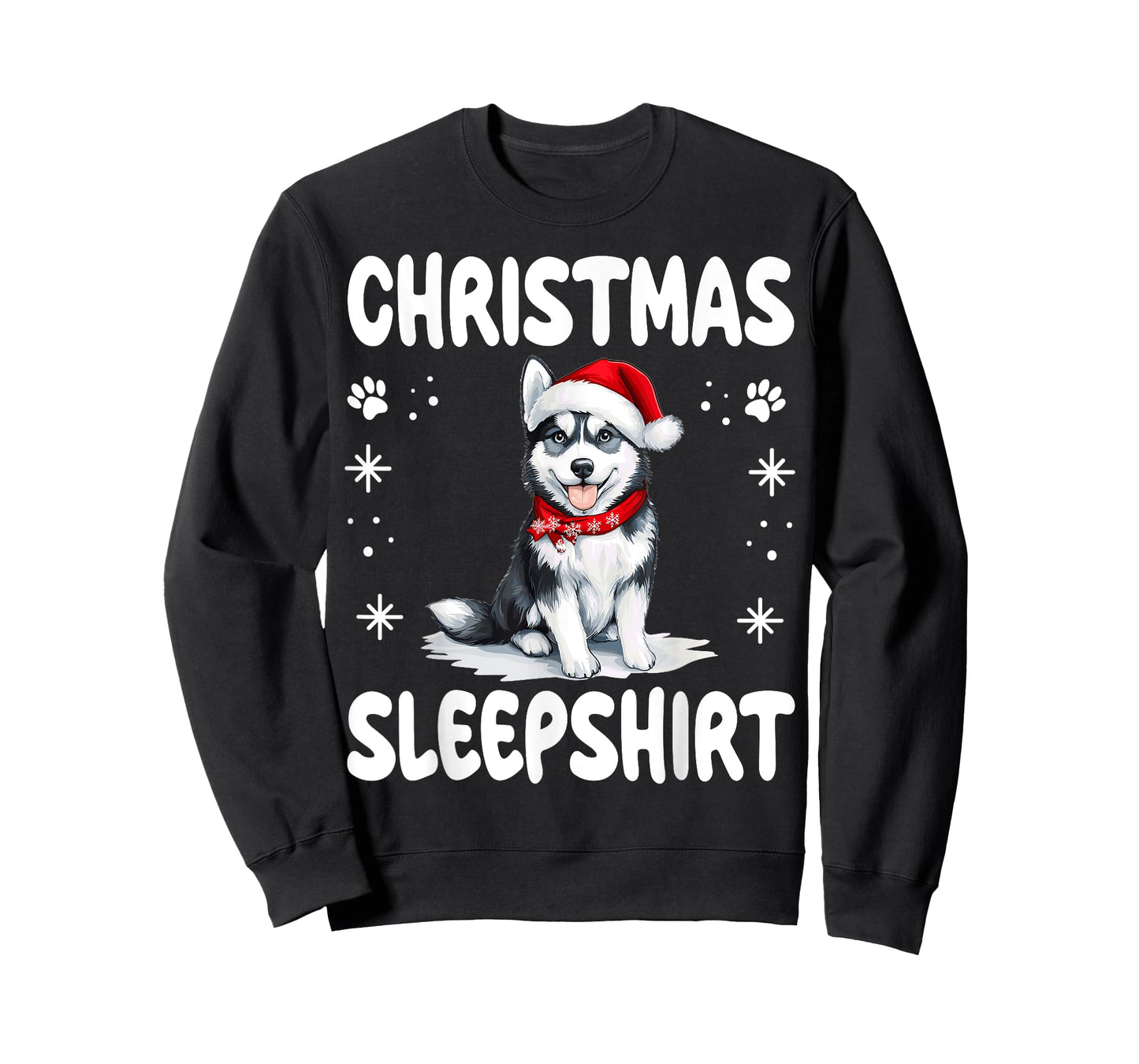 Siberian Husky Dog Nightgown Pajama Christmas Sleepshirt T-Shirt