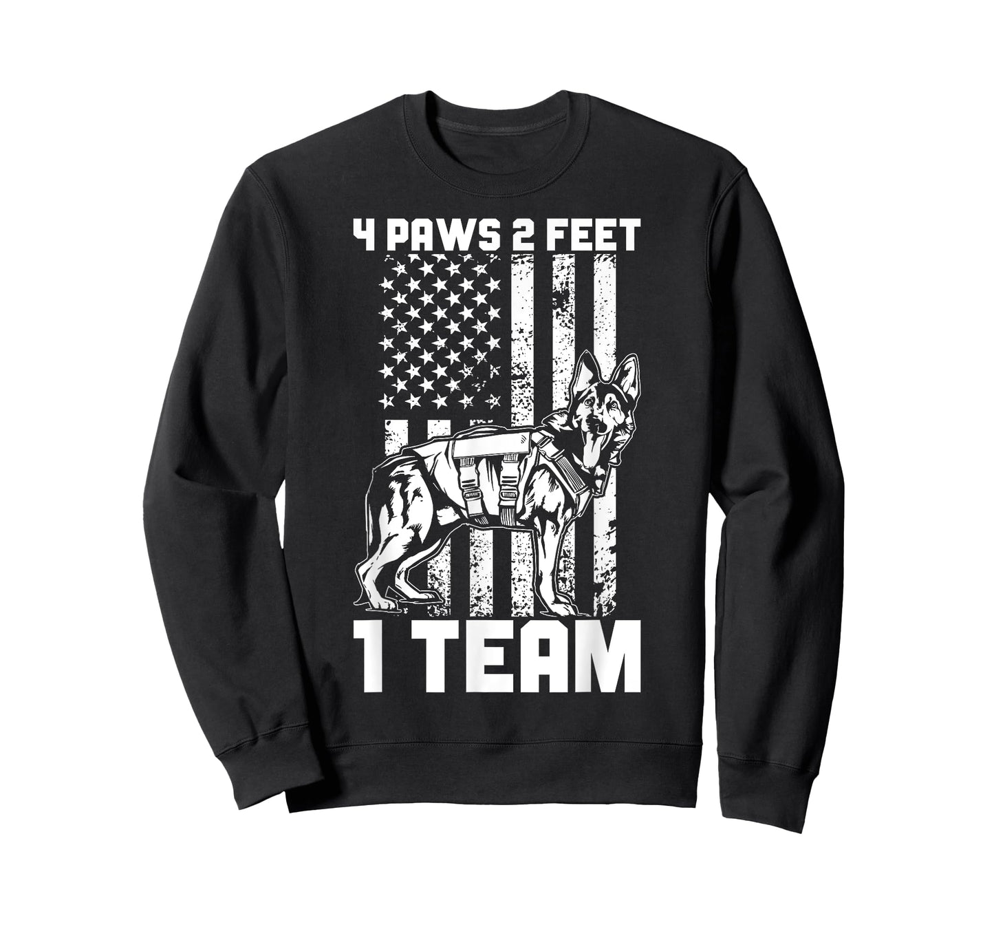 Funny K9 Police Officer 4 Paws 2 Feet 1 Team K9 Police Dog T-Shirt for Men Women