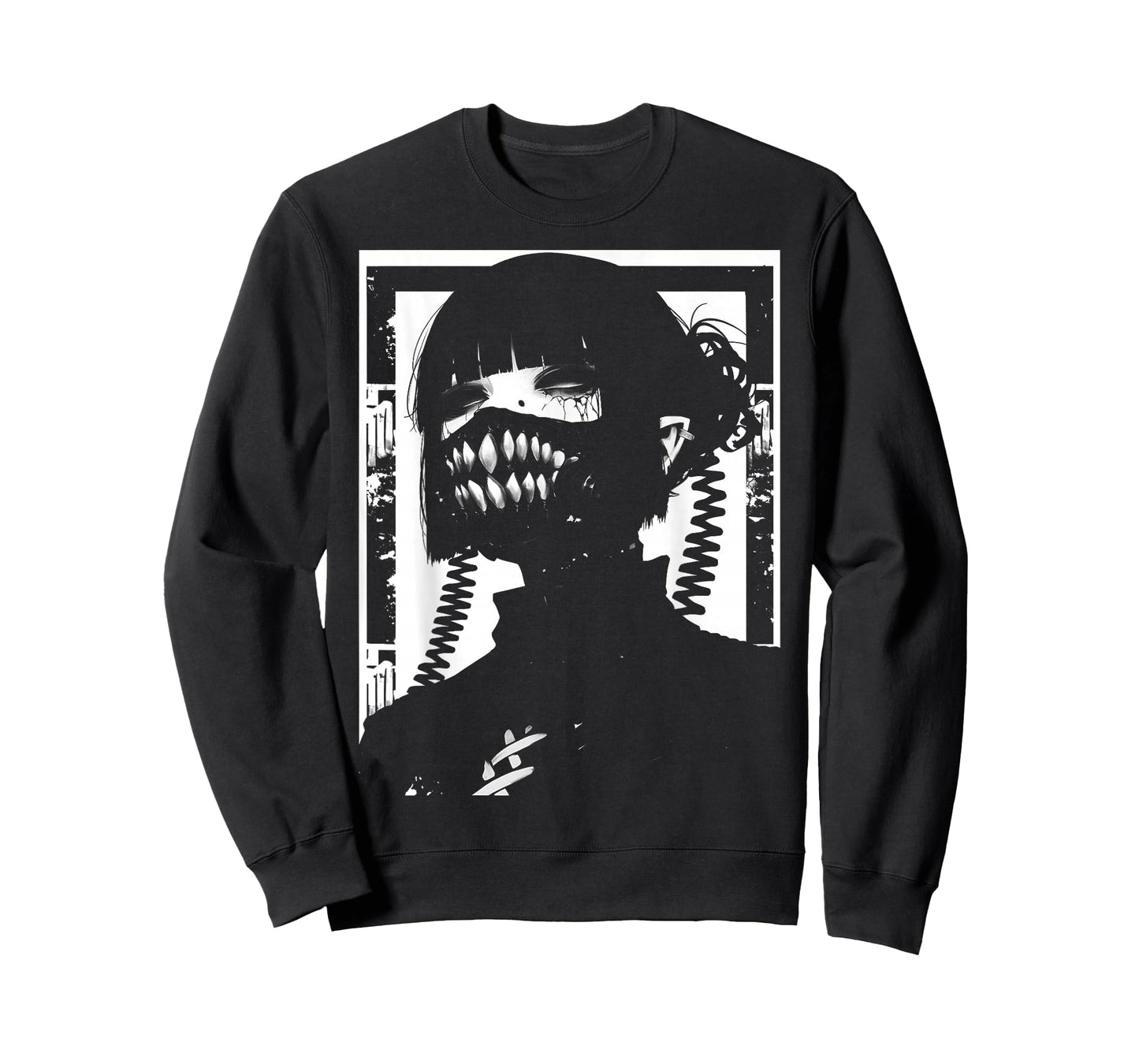 Horror Techwear Ghoul Girl Cybergoth Gothic Anime Manga T-Shirt