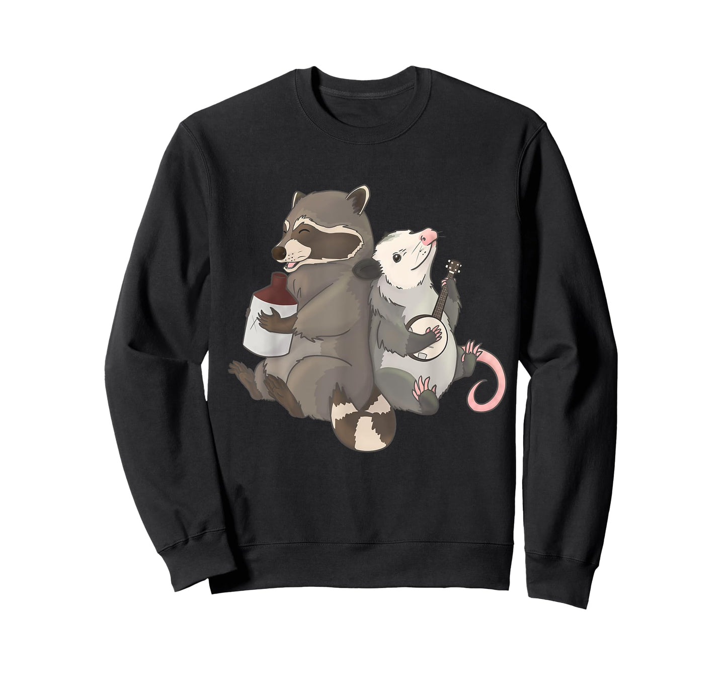 Opossum and Raccoon Playing Banjo Instruments T-Shirt