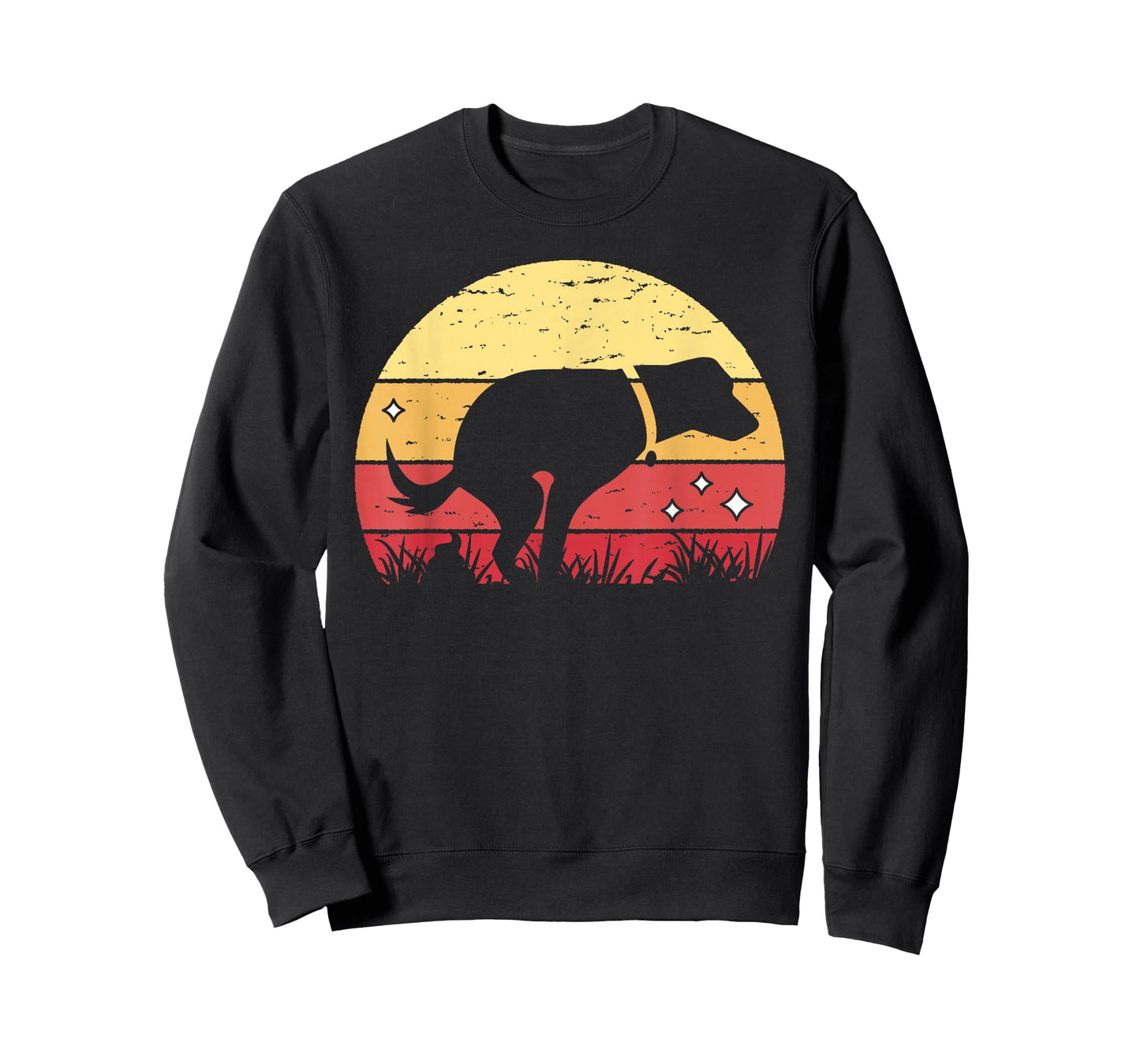 Retro Labrador Sunset Dog Pooping Canine Owner T-Shirt