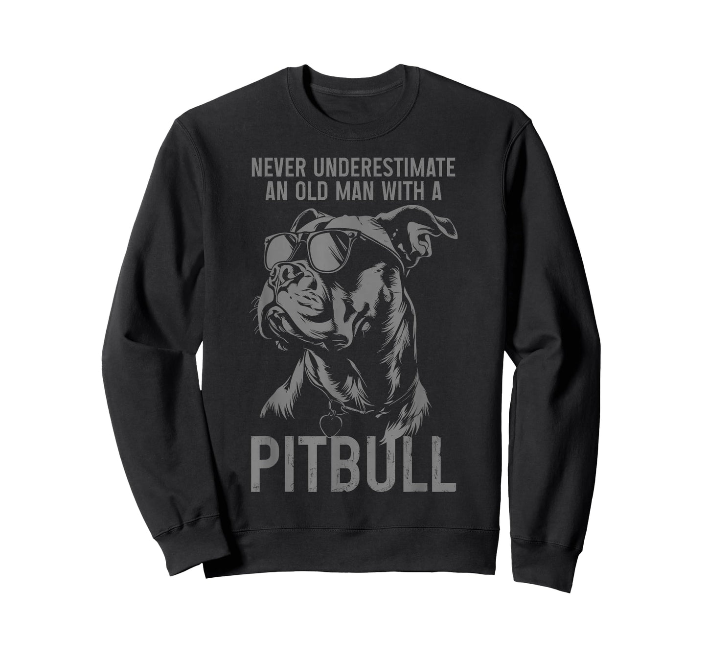 Never Underestimate An Old Man With A Pitbull Funny Dog T-Shirt