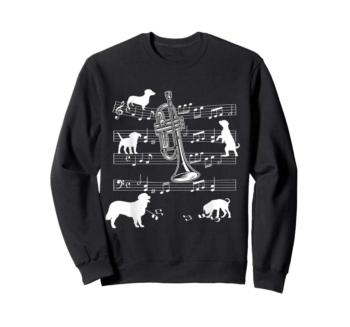 Trumpet Player Dog for Trumpeter Dogs and Trumpet Men Women Girls Kids T-Shirt