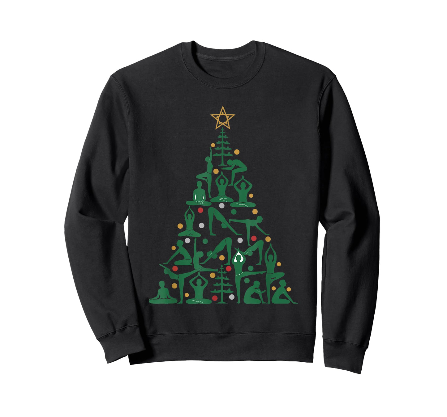 Yoga Christmas Tree Poses Funny Holiday Design T-Shirt