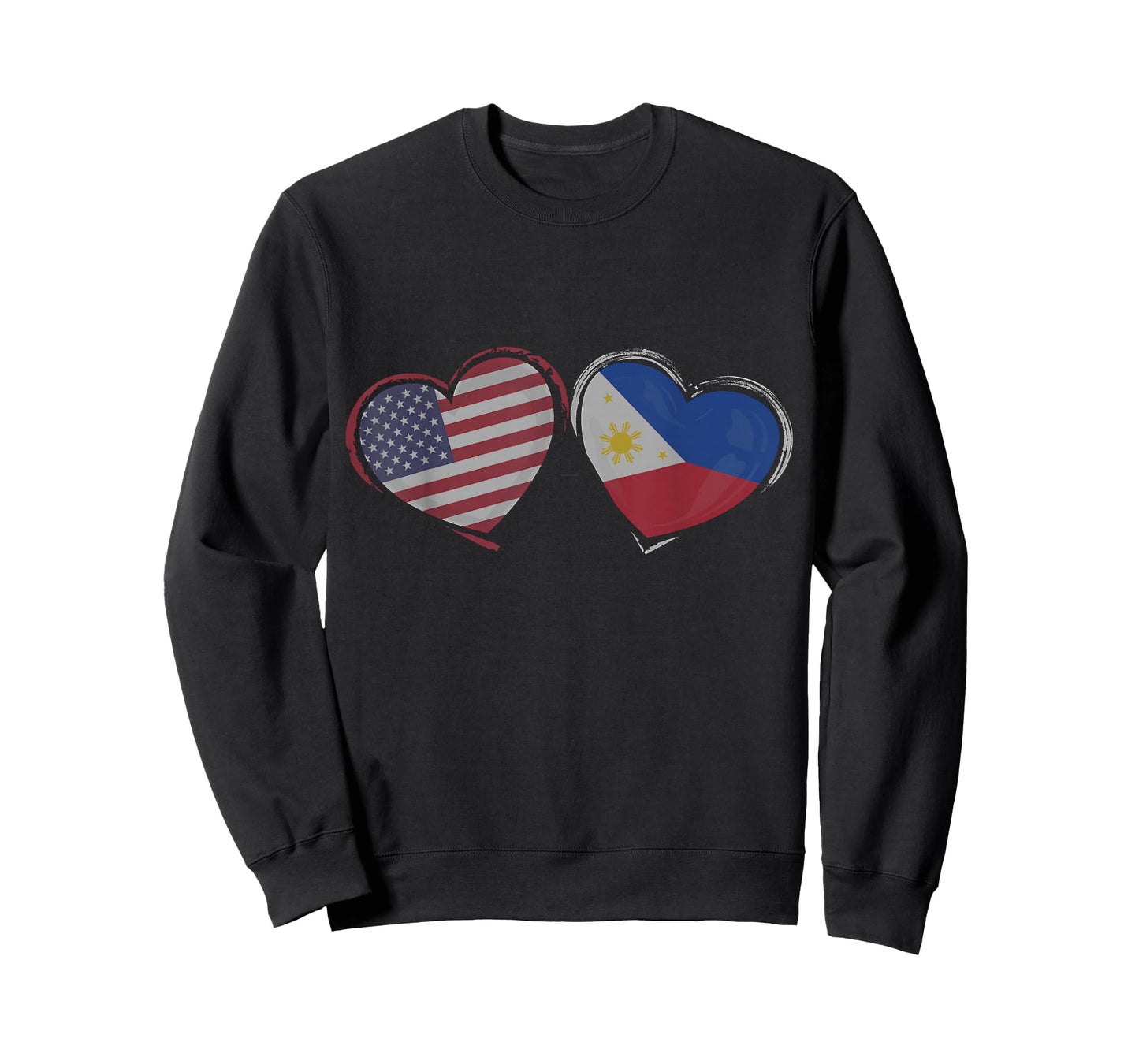 USA Philippines Flag Heart Valentines Day Filipino American T-Shirt