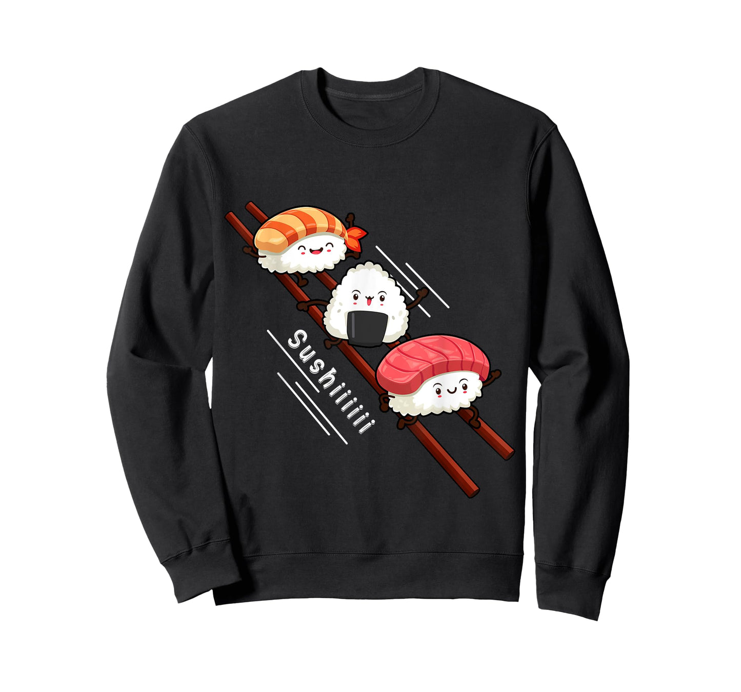 Sushi Sliding On Chopsticks Funny Kawaii Anime Japanese food T-Shirt