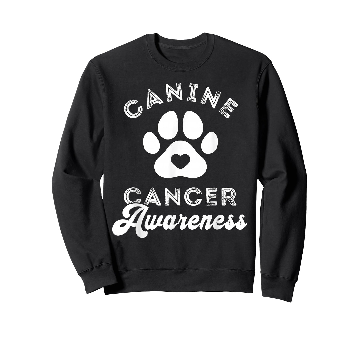 Canine Cancer Awareness Pet Awareness Heart Paw Print T-Shirt