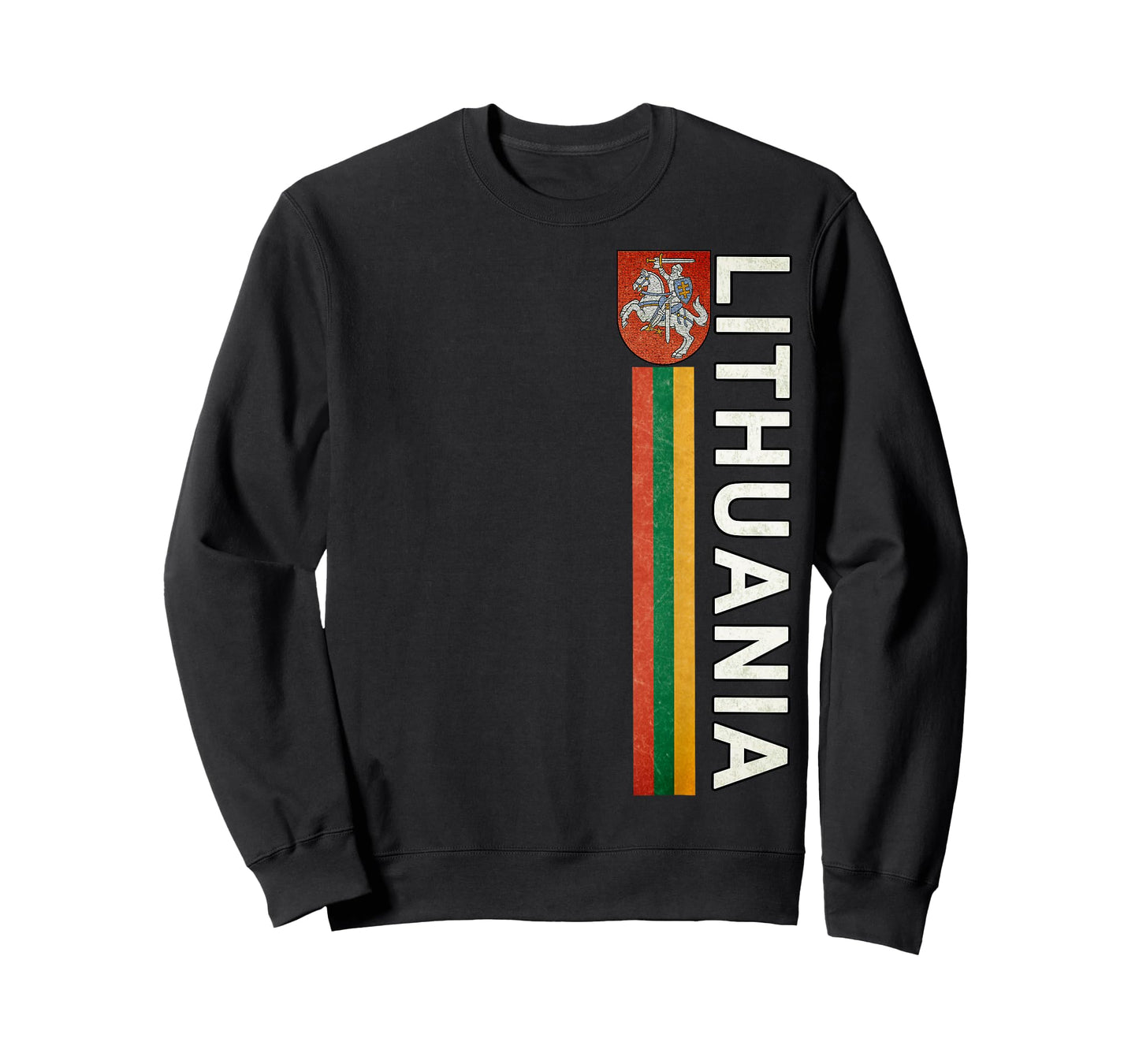 Lithuania Sporty Retro Flag and Lithuanian Emblem T-Shirt