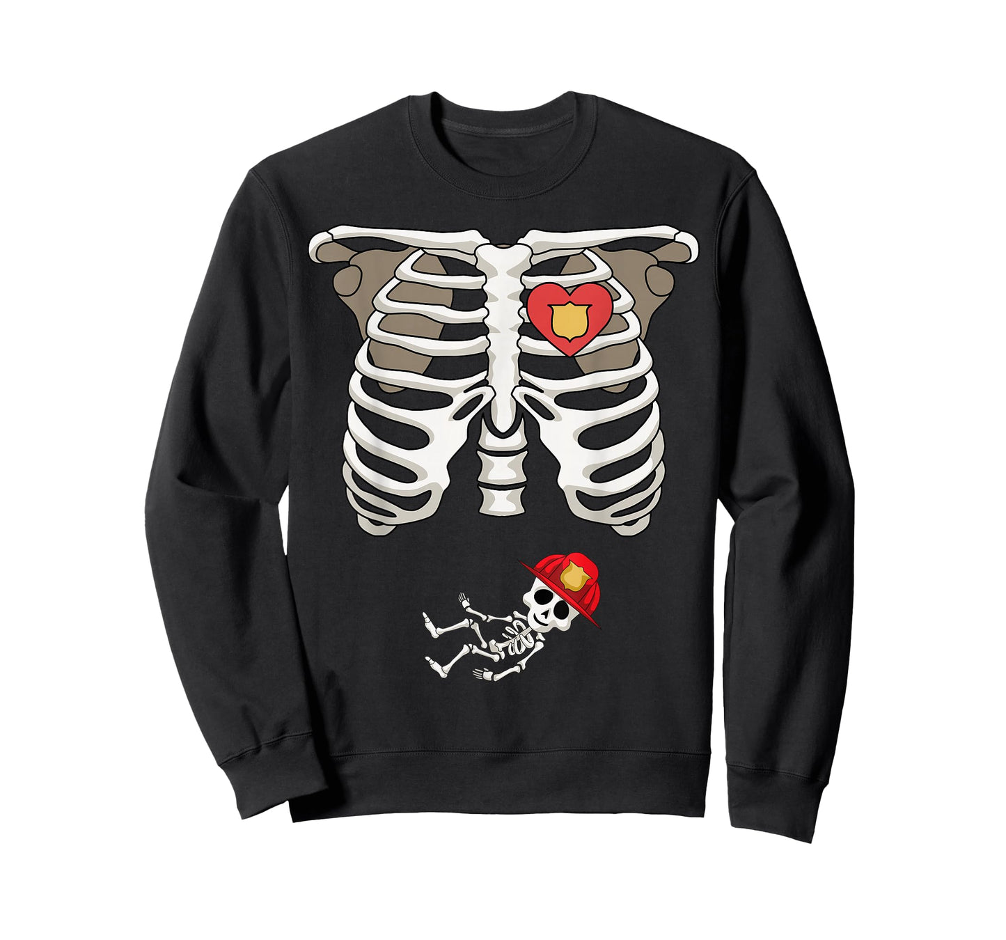 Pregnancy Skeleton Rib T-Shirt Funny Firefighter Bump Shirt T-Shirt