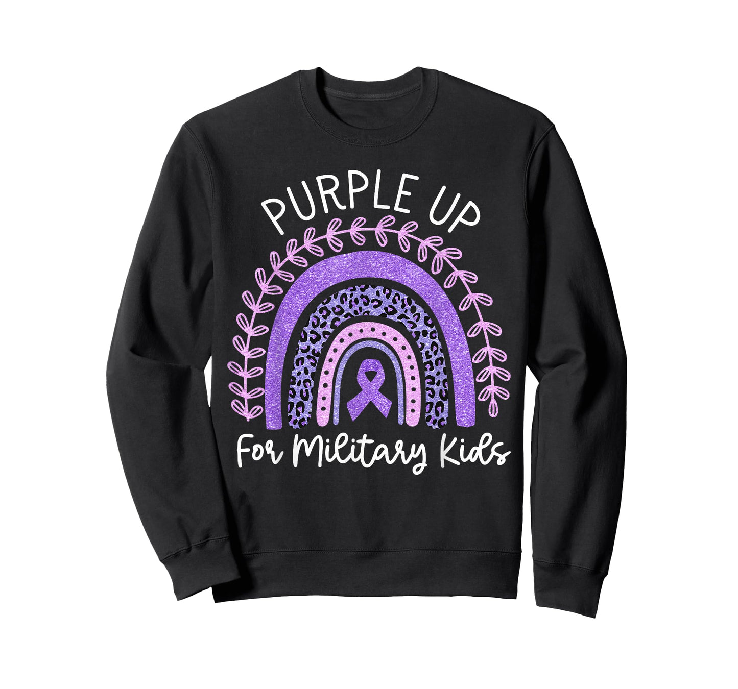 Purple Up for Military Kids Month Military Child Rainbow T-Shirt