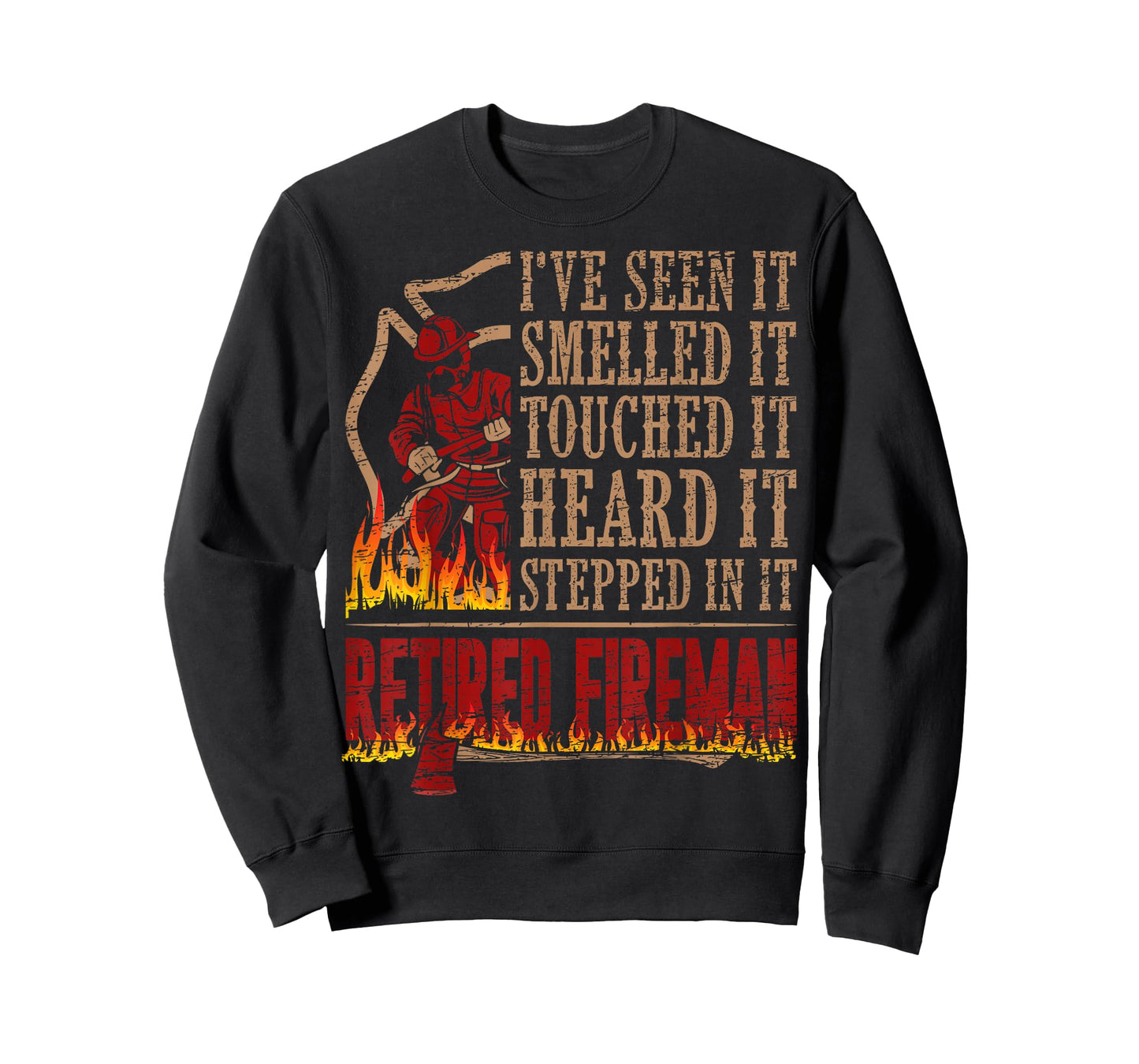 Mens Retired Fireman Firefighter Axe Fire T-Shirt Gift T-Shirt