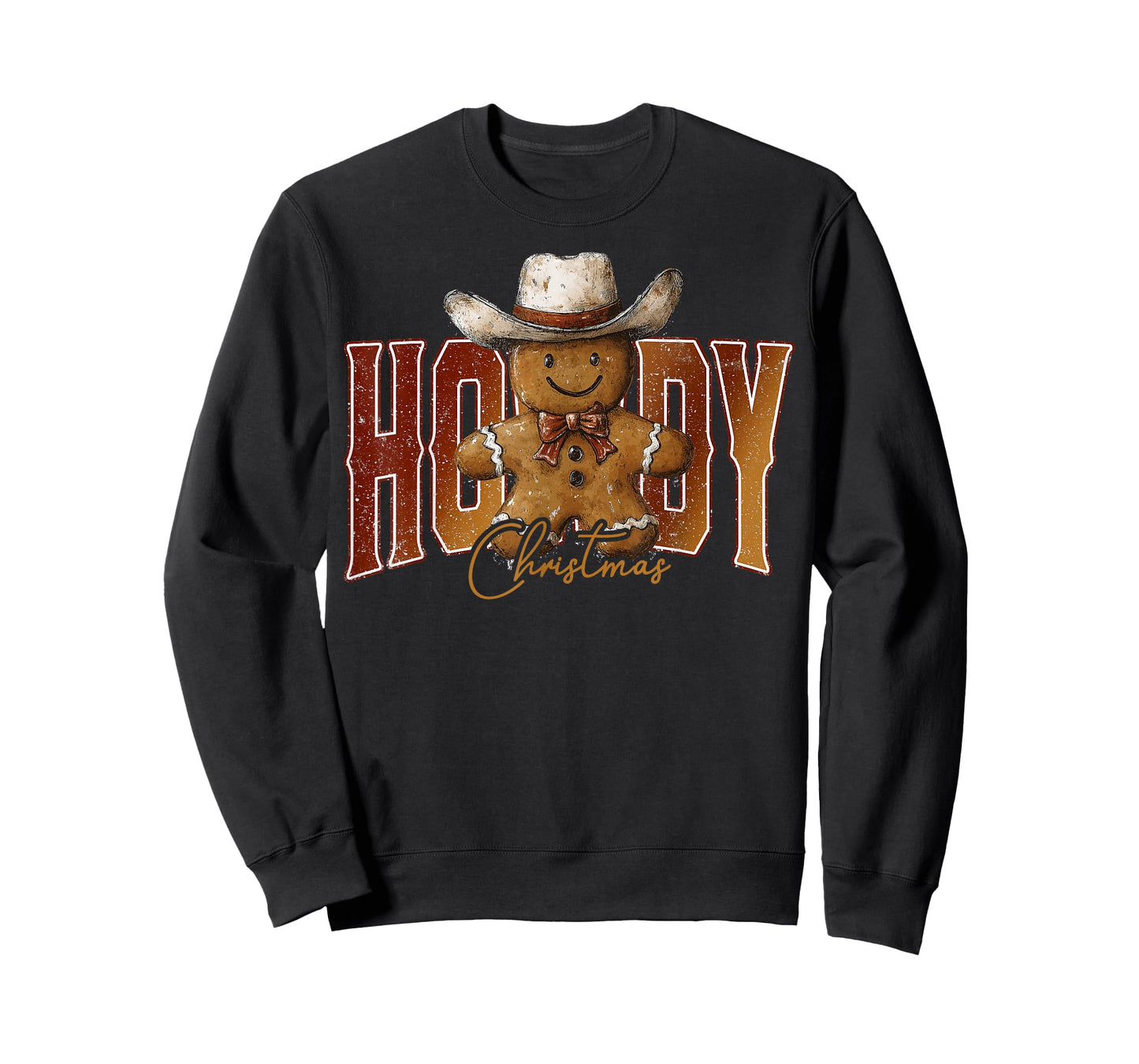 Howdy Christmas Gingerbread Man Cowboy Rodeo Western Country T-Shirt