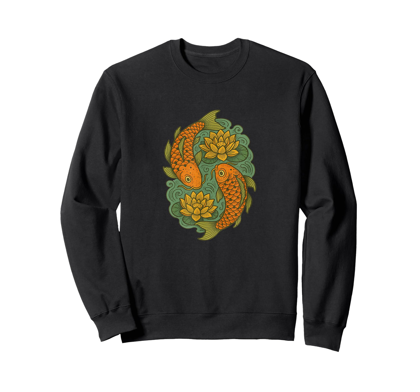 Koi and Lotus Flowers Peaceful Zen Nature Inspired Design T-Shirt