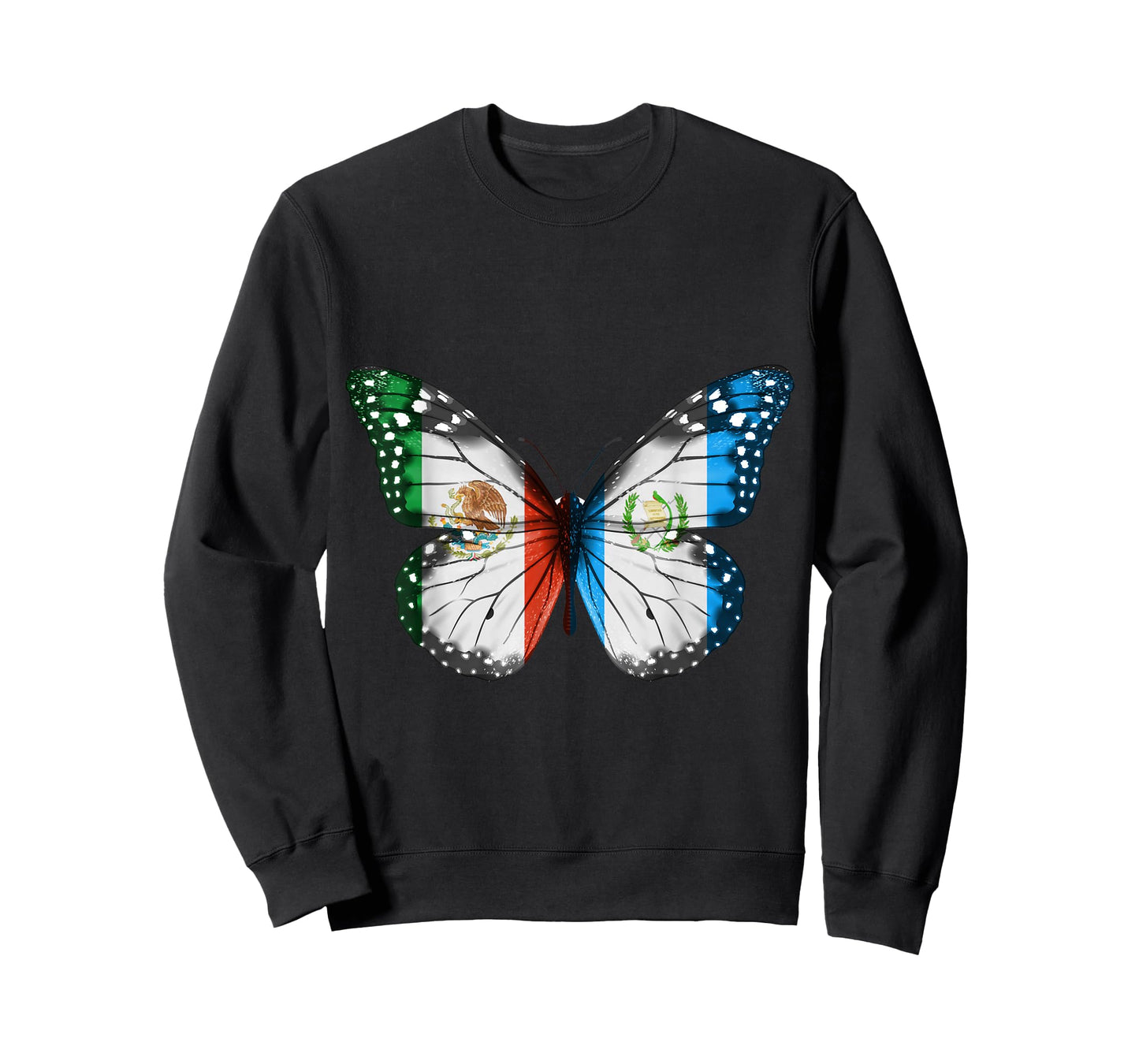 Mexican Guatemalan Flag Butterfly T-Shirt