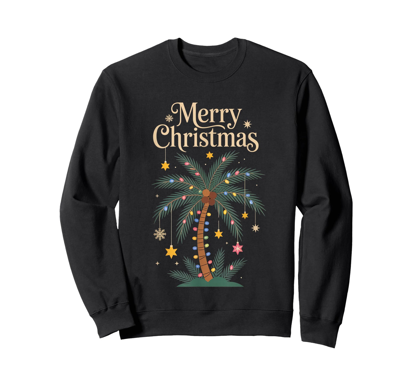 Christmas Palm Tree Lights Tropical Holiday Island Celebrati T-Shirt