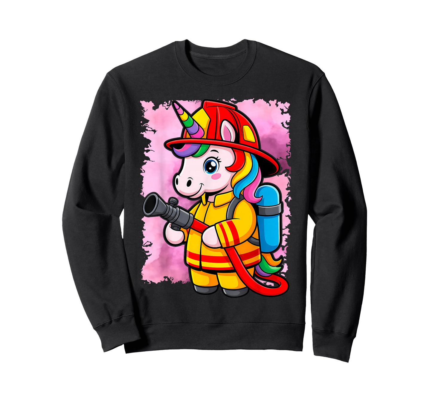 Unicorn Firefighter Fireman Birthday Party Funny Girl Love T-Shirt