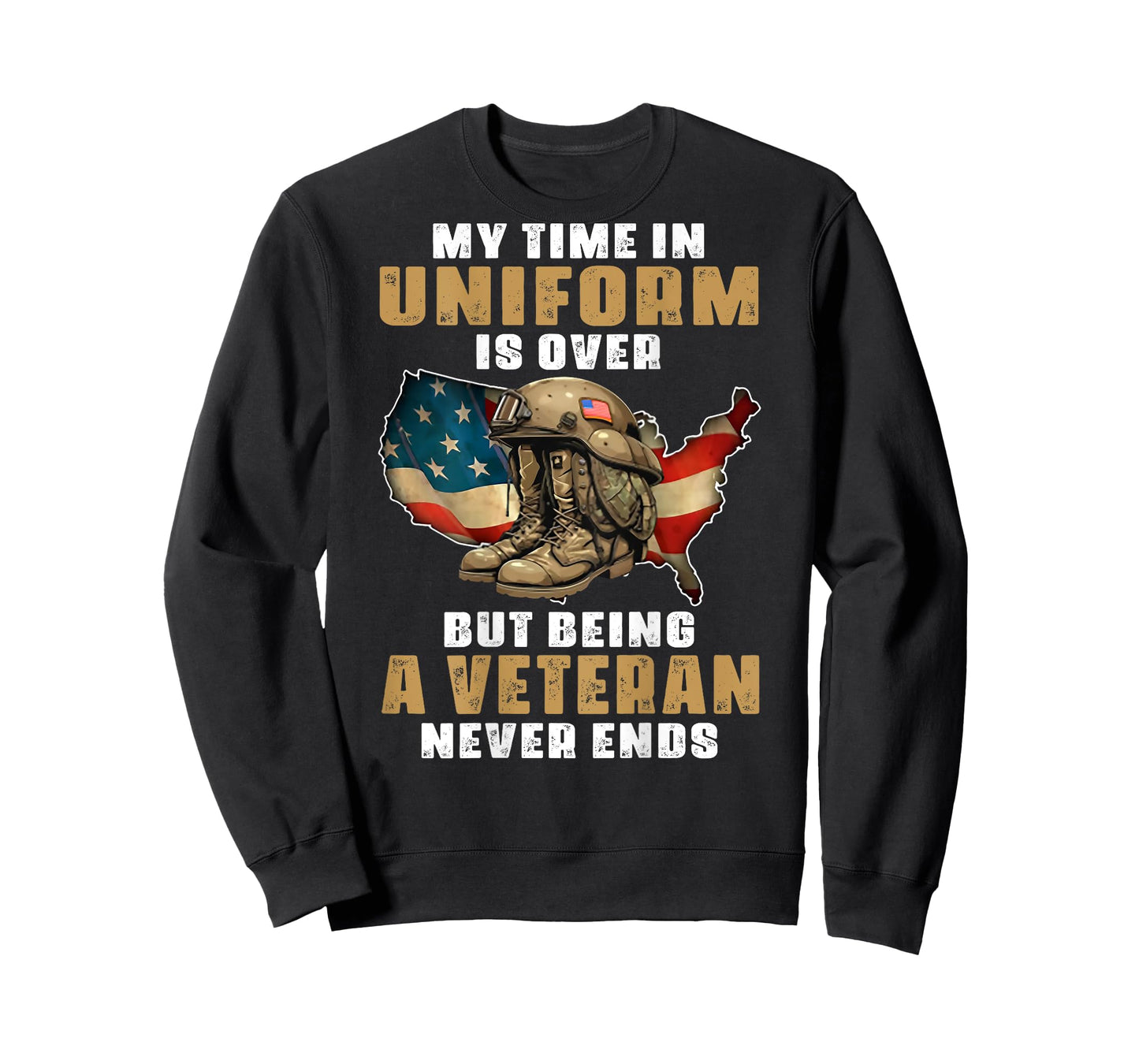 My Time In Uniform Is Over But Being A Veteran Never (back) T-Shirt