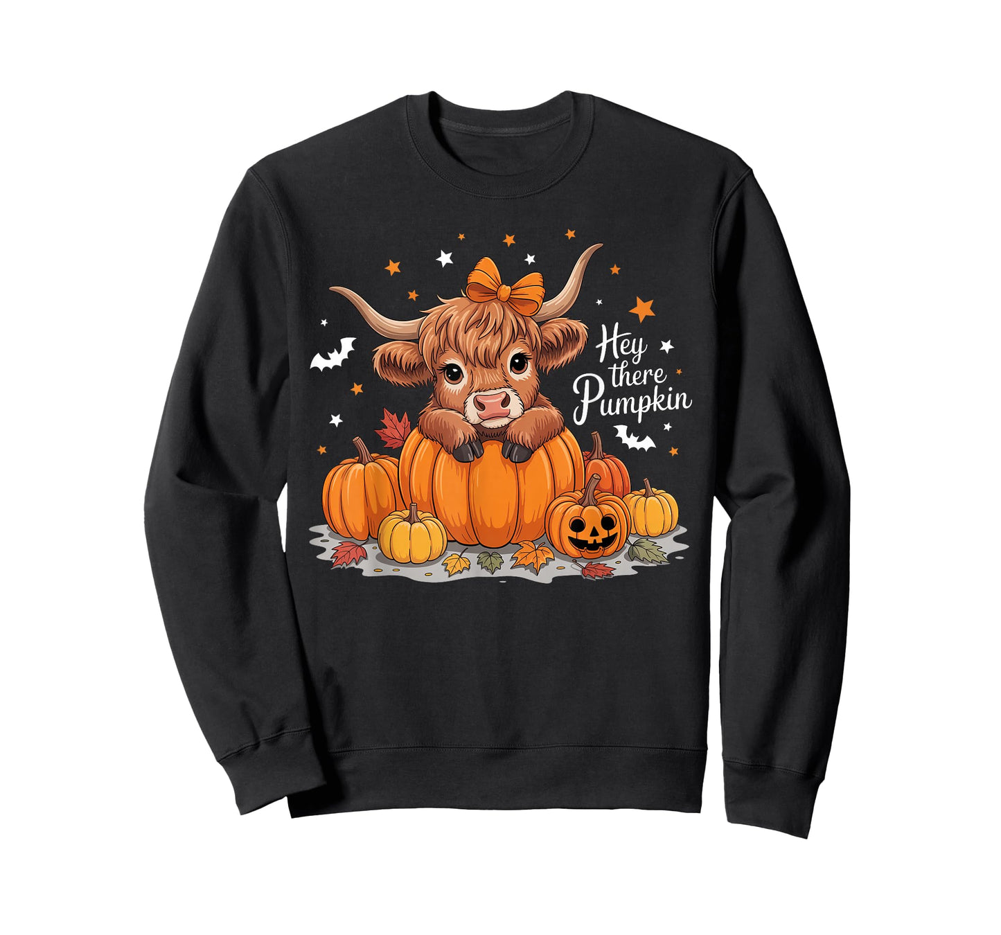 Hey There Pumpkin Halloween Highland Cow Lover Cow Farm T-Shirt