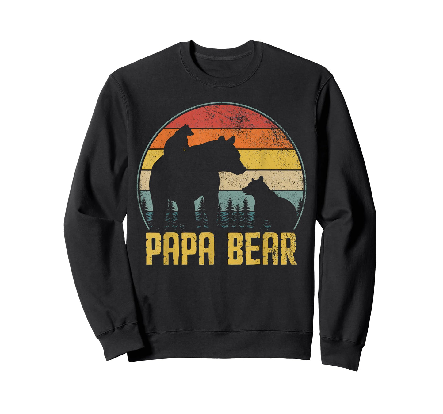 Papa Bear Retro Funny Grandpa Proud Grandfather Humor T-Shirt