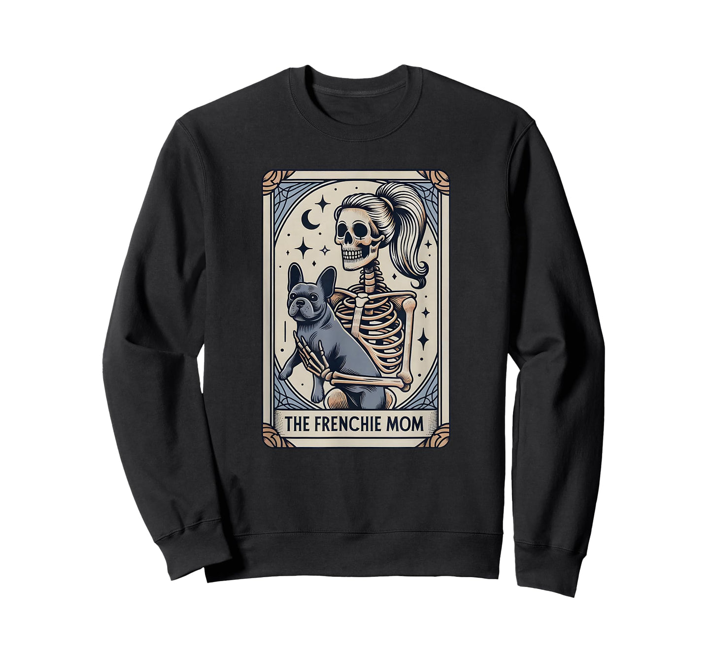 Frenchie Dog Mom Tarot Card, French Bulldog Skeleton Mom T-Shirt