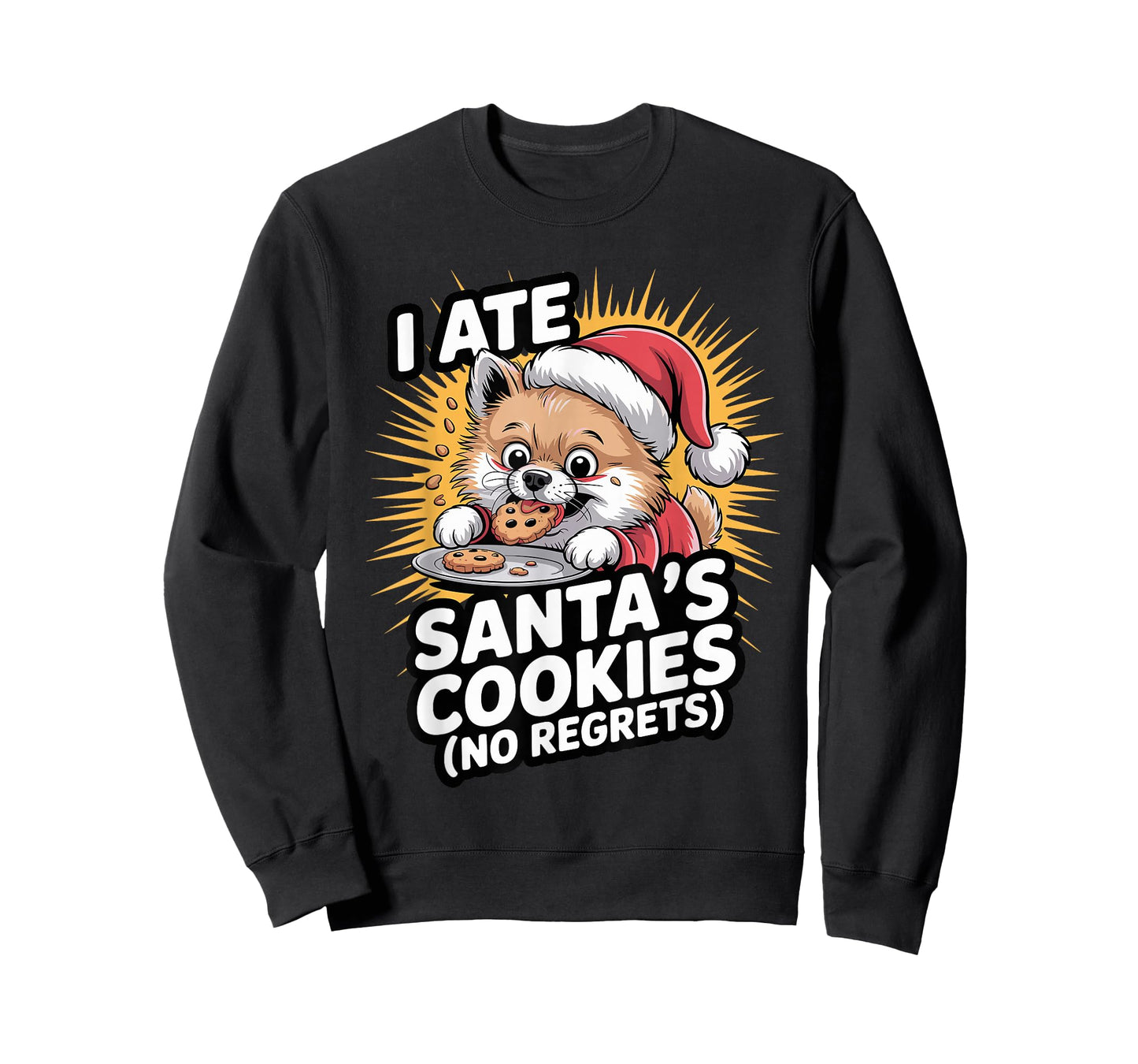 I Ate Santas Cookies Xmas Puppy Funny Christmas Pomeranian T-Shirt