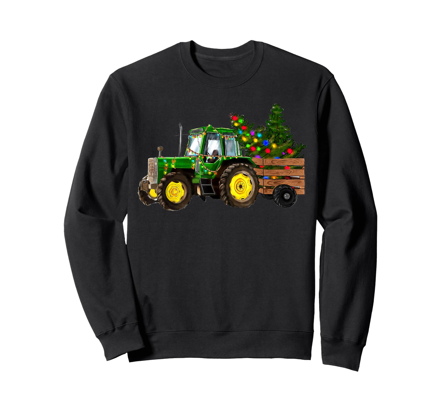 Green Christmas Farm Tractor Lover Funny Pine Tree Costume T-Shirt