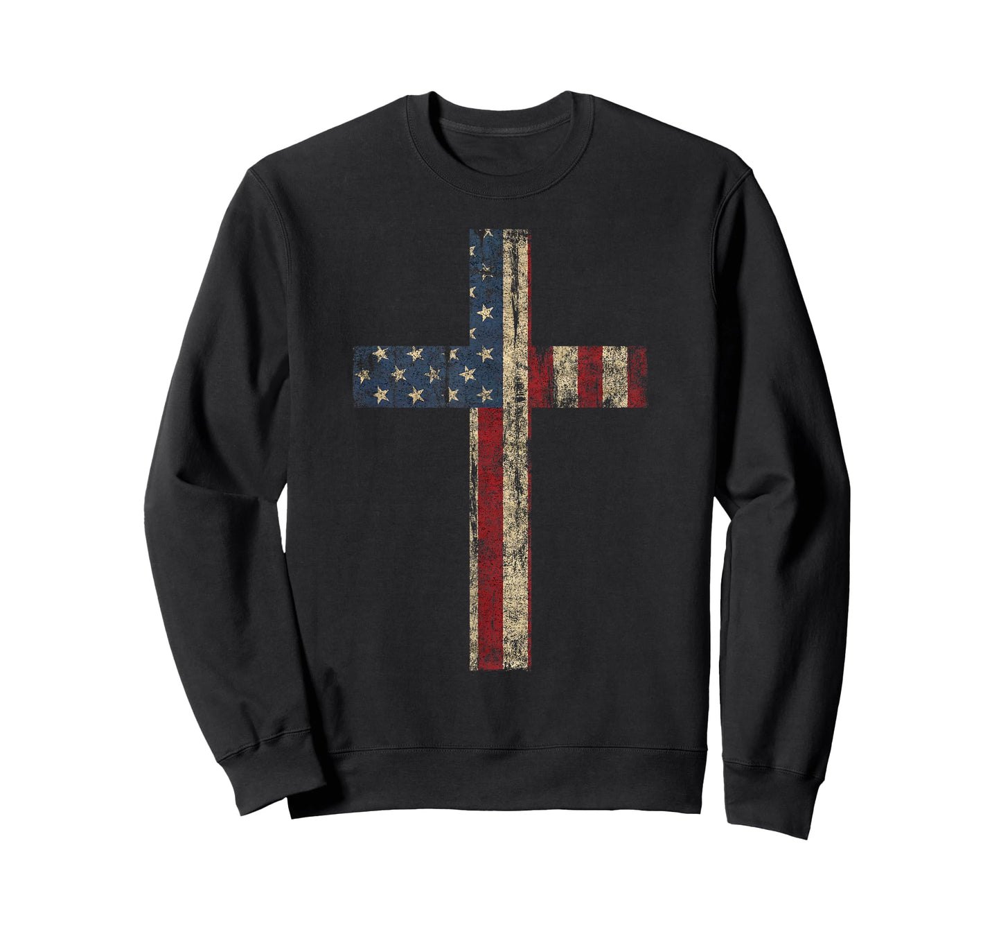 PATRIOTIC CROSS - American Flag Faith US Independence Day T-Shirt for Women Men