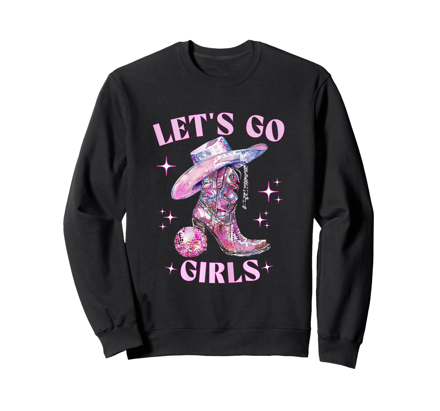 Let's Go Girls Pink Cowgirl Bachelorette Party Girls Trip T-Shirt