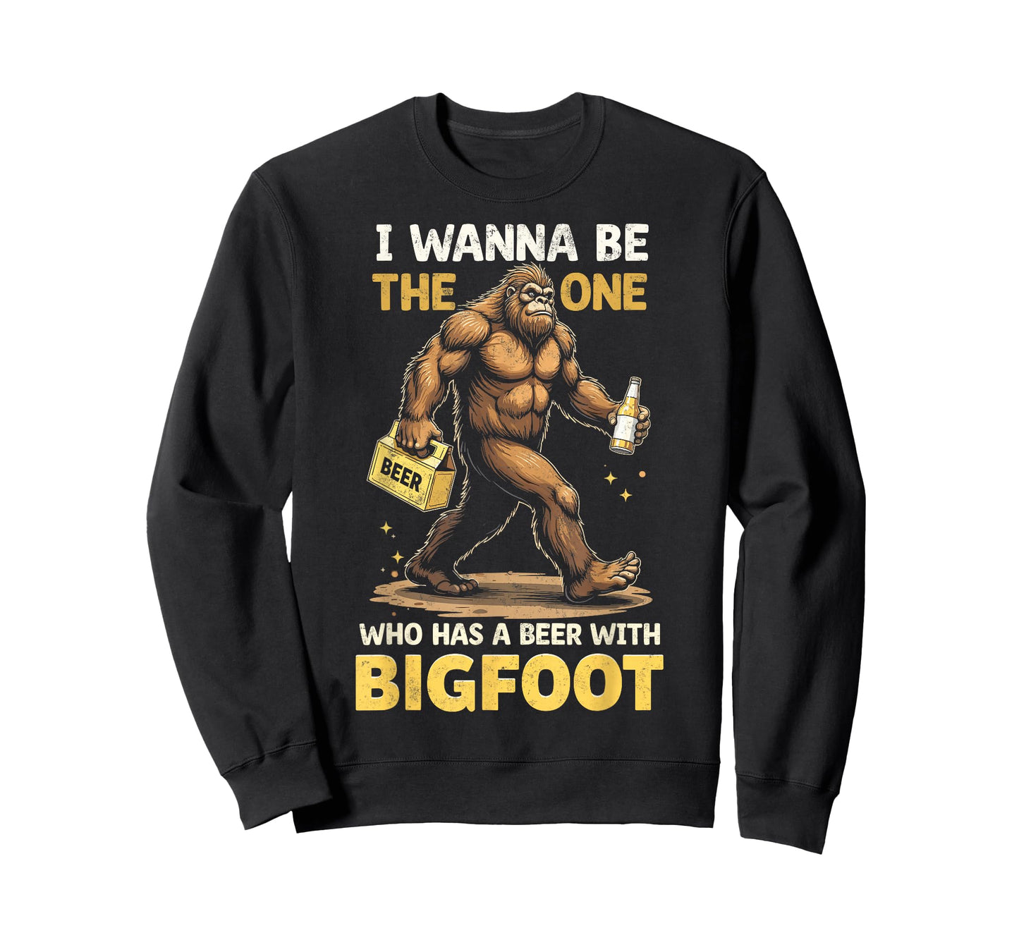 Funny Beer With Bigfoot Sasquatch Beer Lover Drinking Party T-Shirt