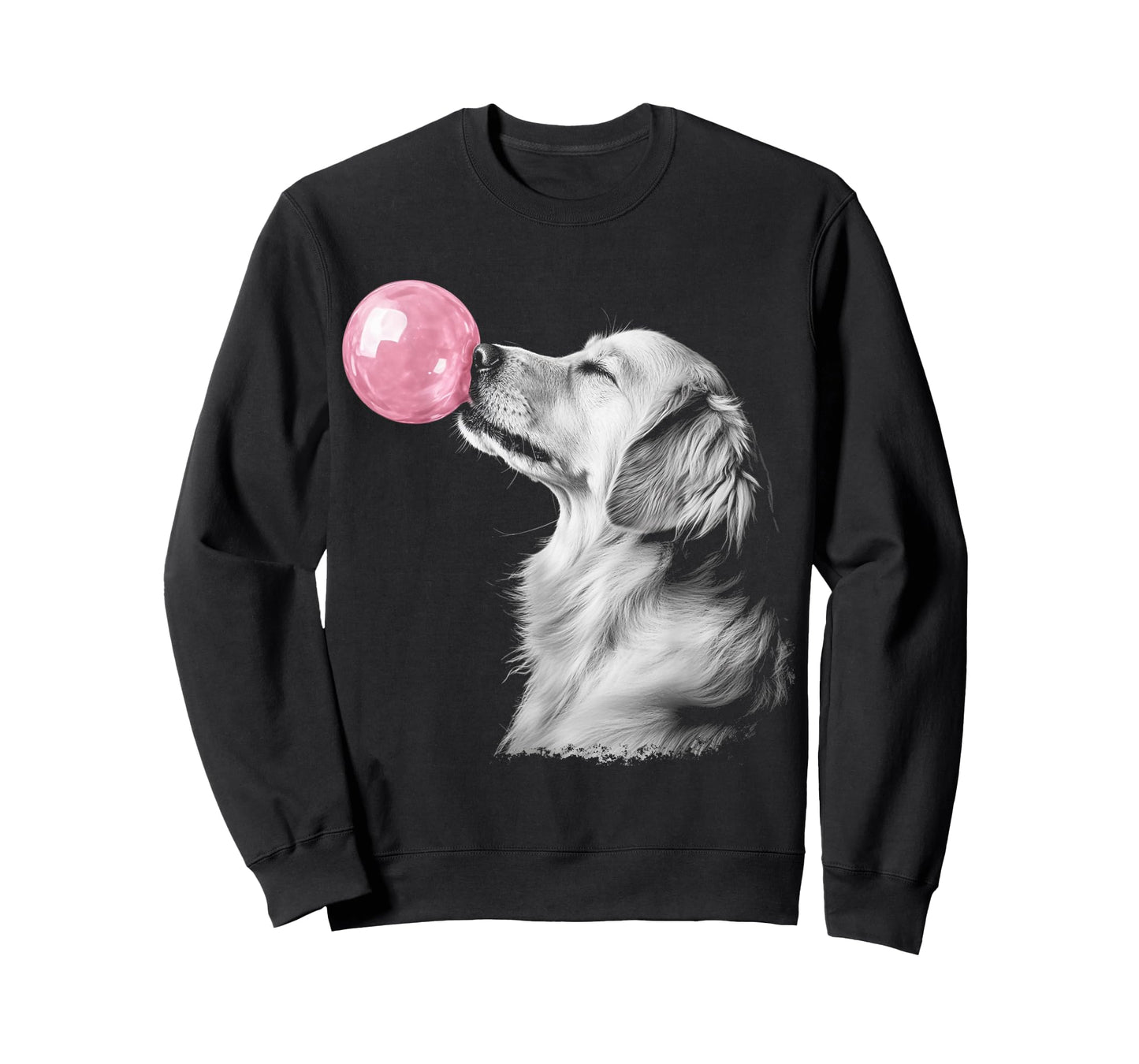 Golden Retriever Blowing Bubble Gum Pink T-Shirt